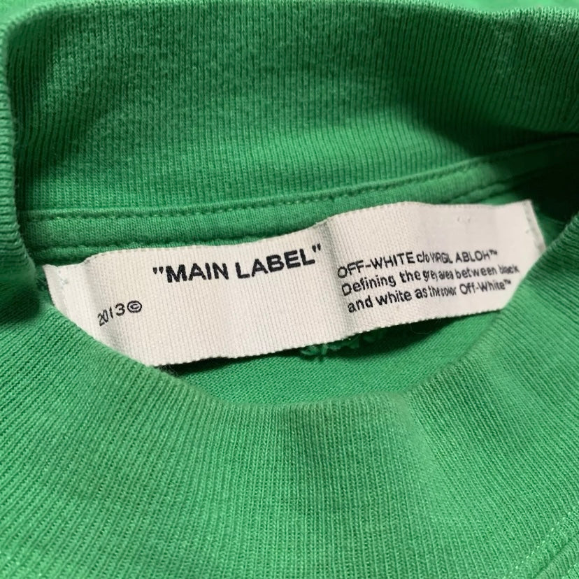 Off White Medium Public Television Green Long Sleeve Tee Virgil Abloh