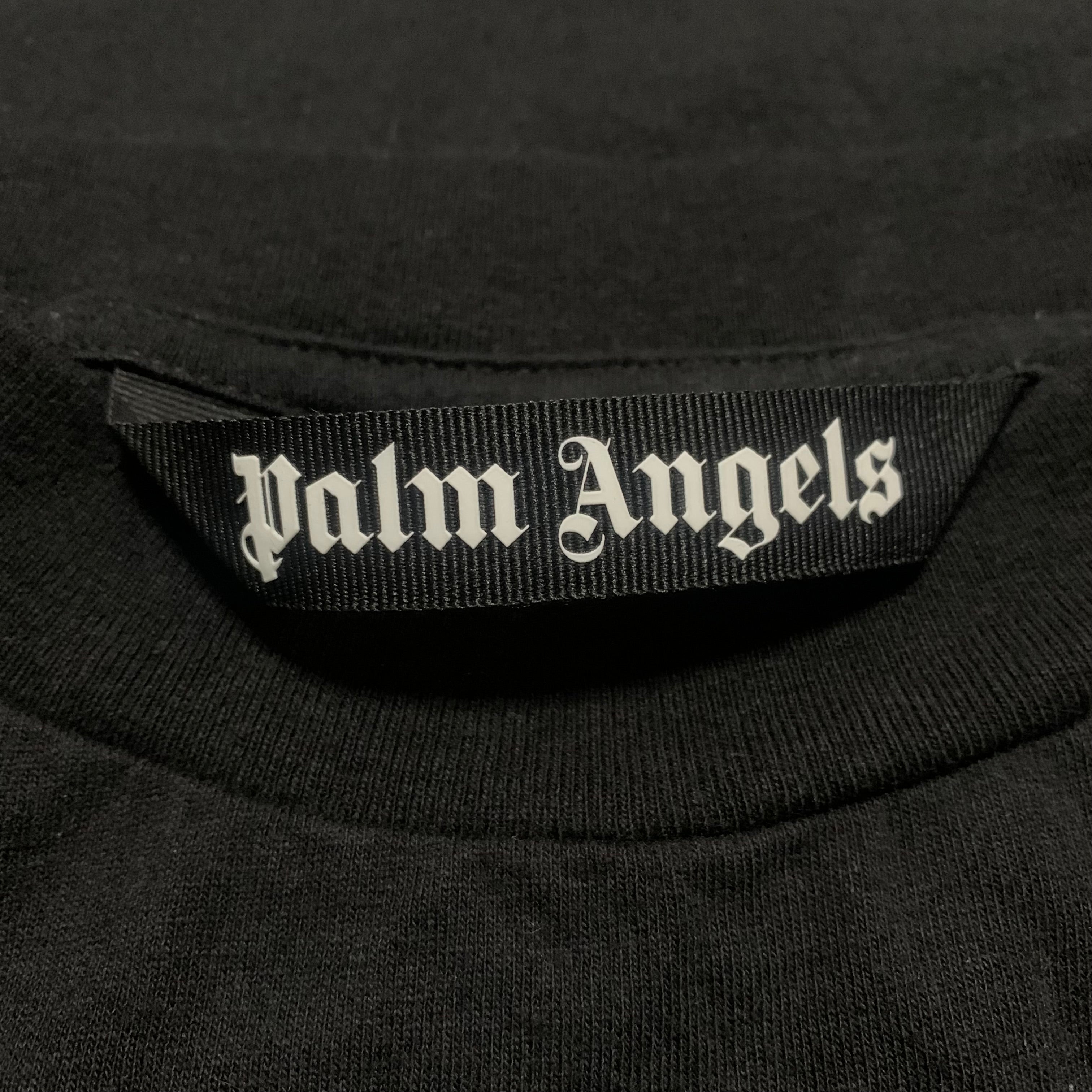 Palm Angels Large Rockstar Print Black Tee