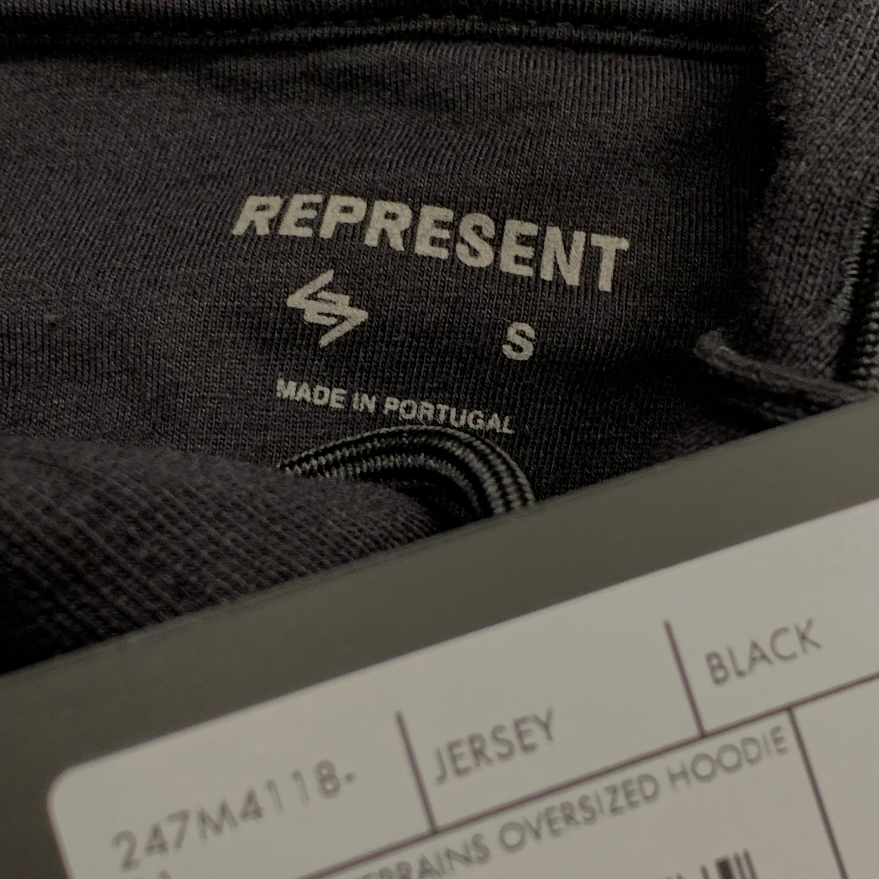 Represent Small Hoodie 247 Future Terrains Oversized Black Hoodie