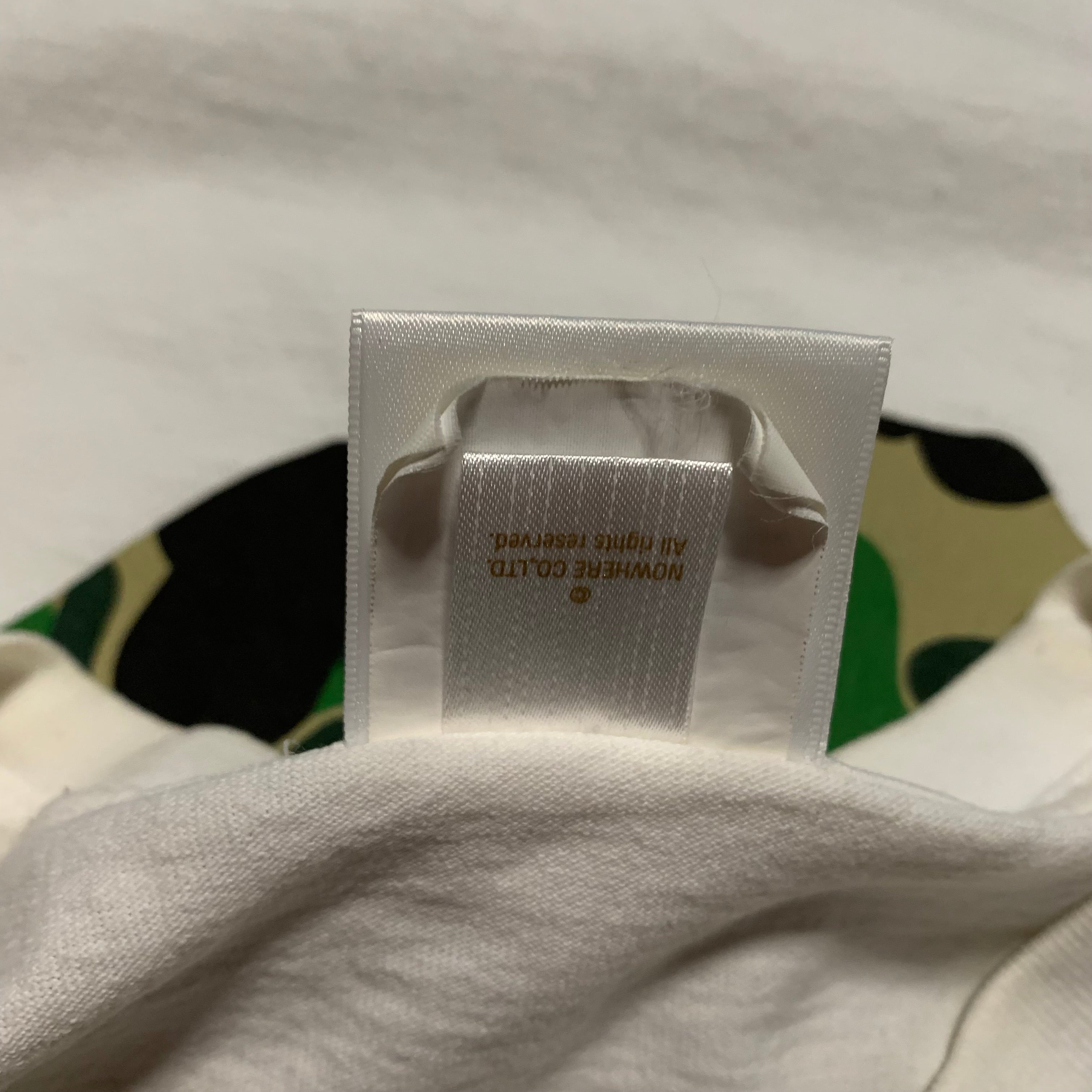 Bape Large Big Ape Head Green ABC Camo White Tee