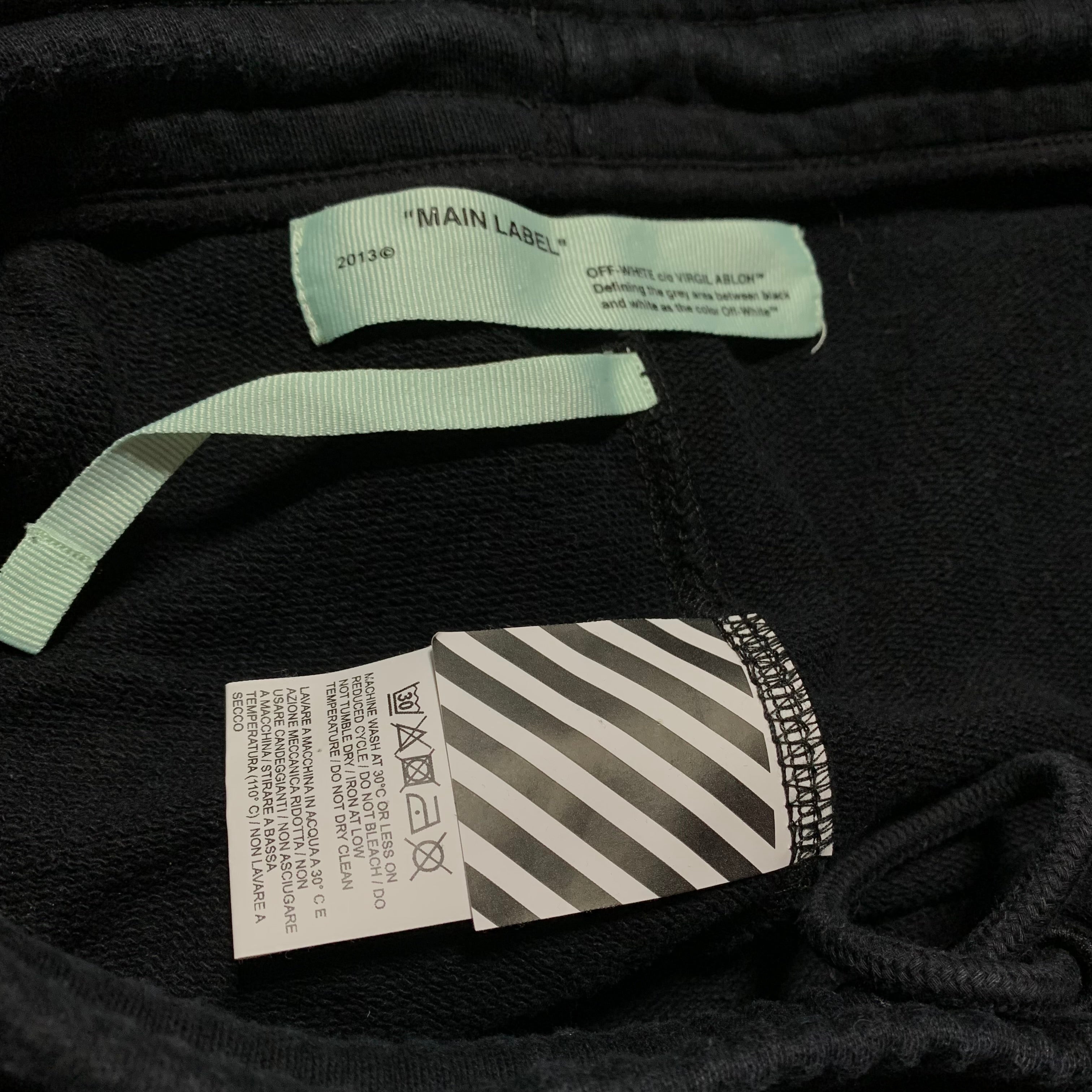 Off White Medium Shorts Graphic Black Jogger Bottoms Virgil Abloh