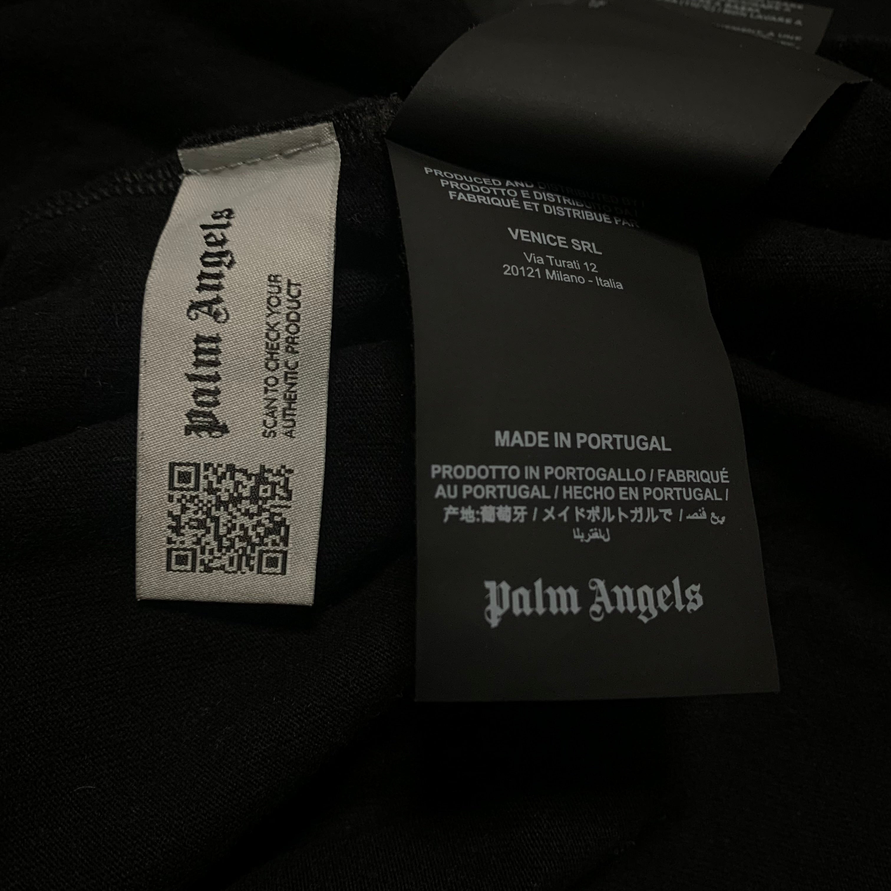 Palm Angels Large Rockstar Print Black Tee