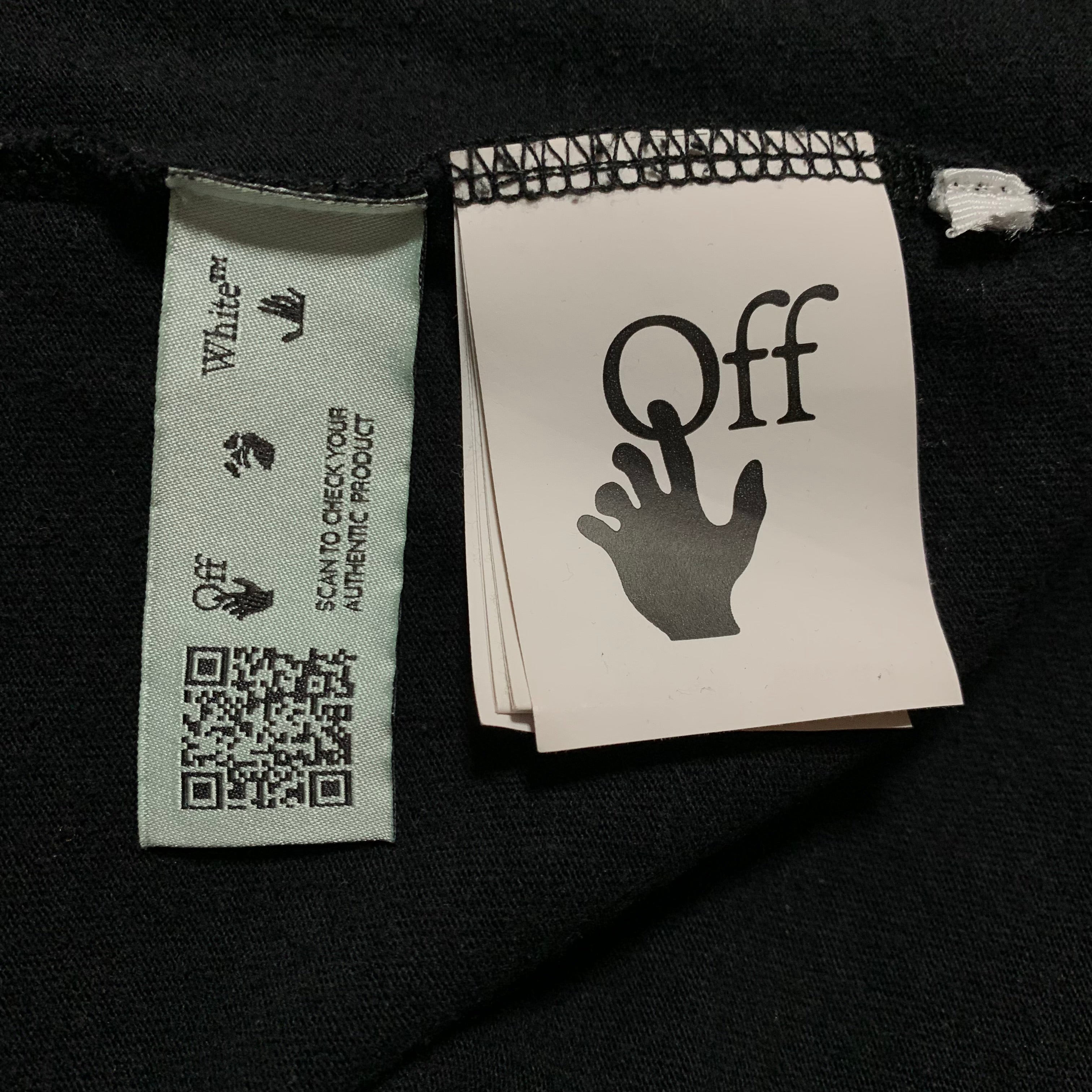 Off White Large Marker Arrows Black Tee Virgil Abloh Blue Graphic