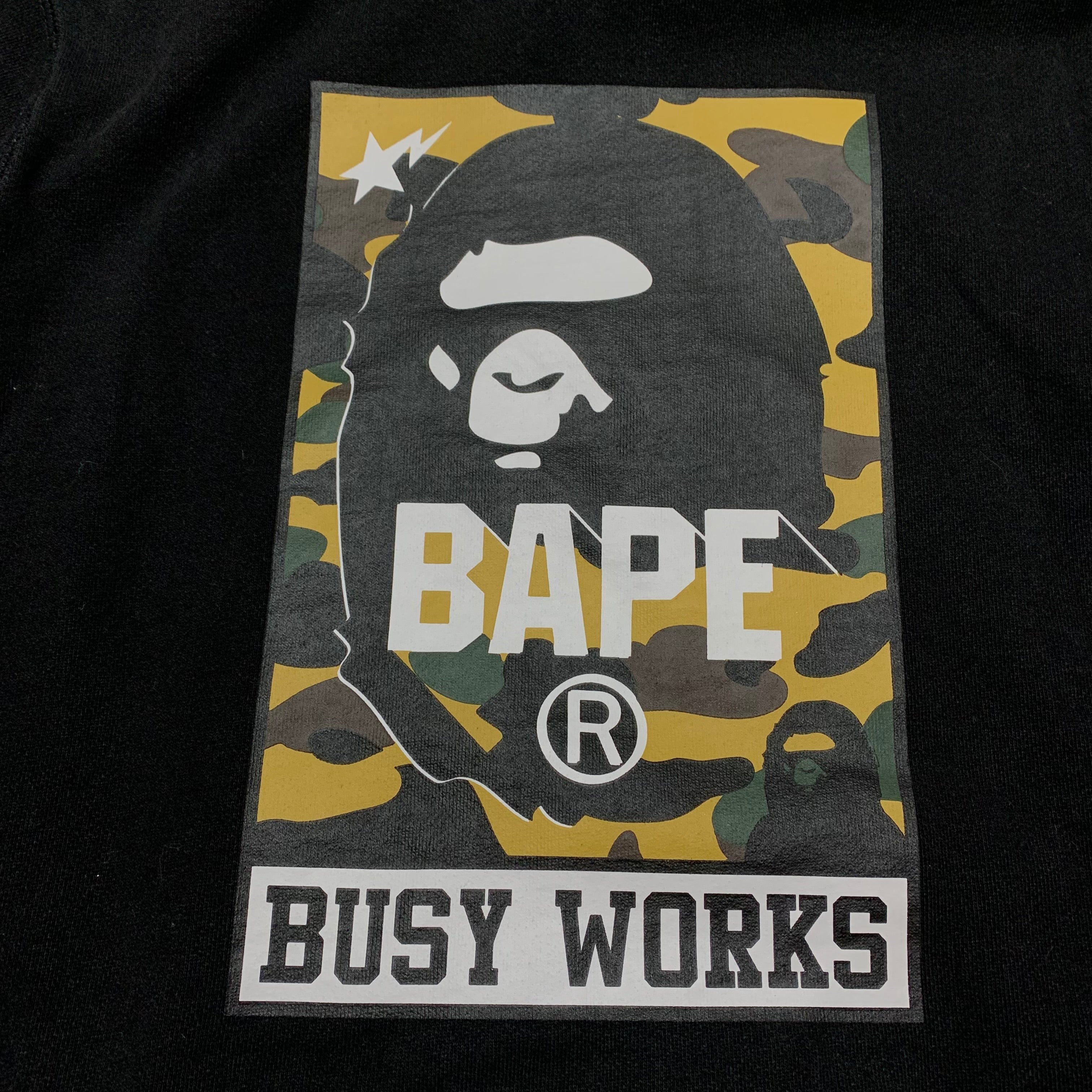 Bape Medium Busy Works Graphic Black Hoodie A Bathing Ape