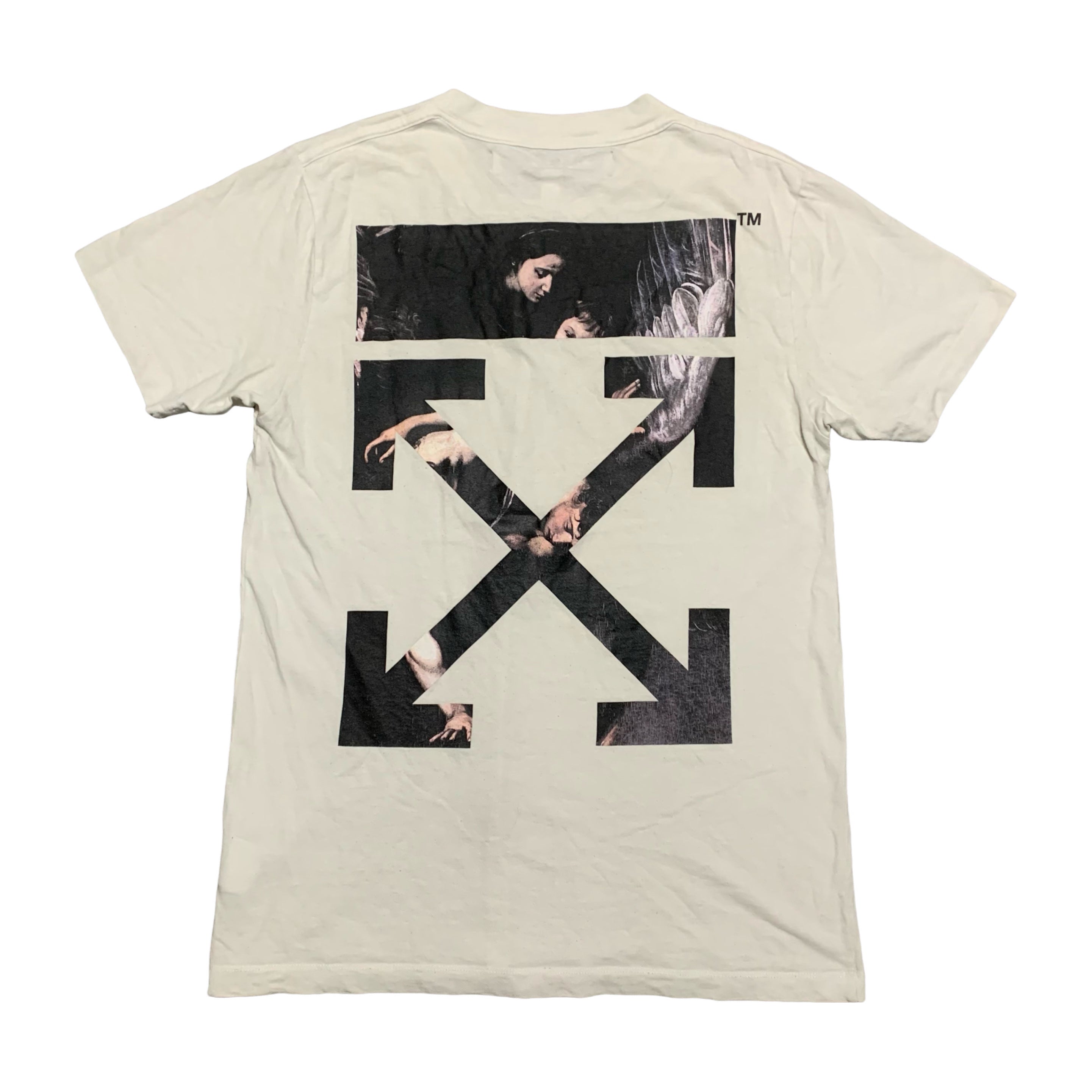 Off White Medium Caravaggio Arrows White Tee Virgil Abloh