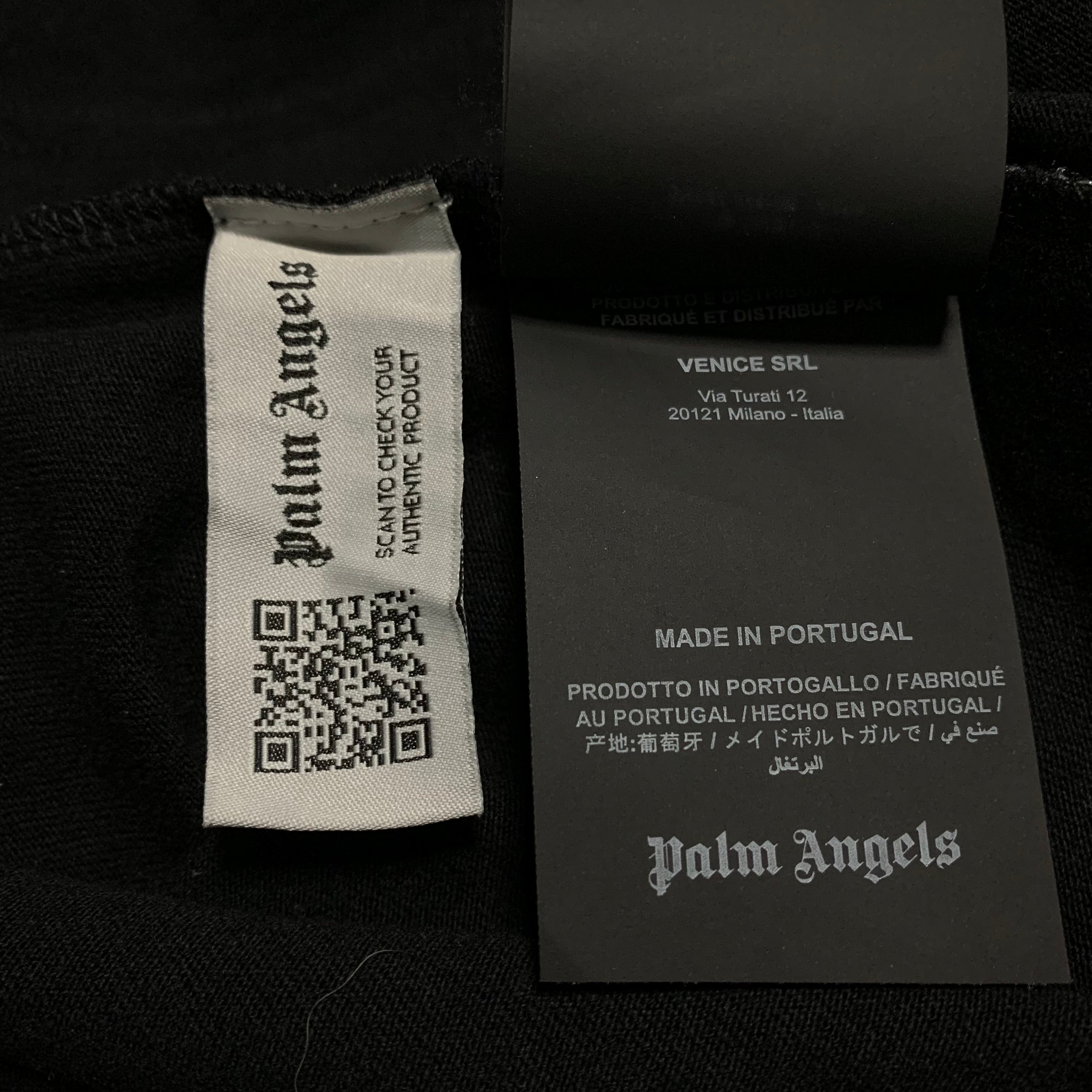 Palm Angels Small Sprayed Palm Classic Tree Black Tee