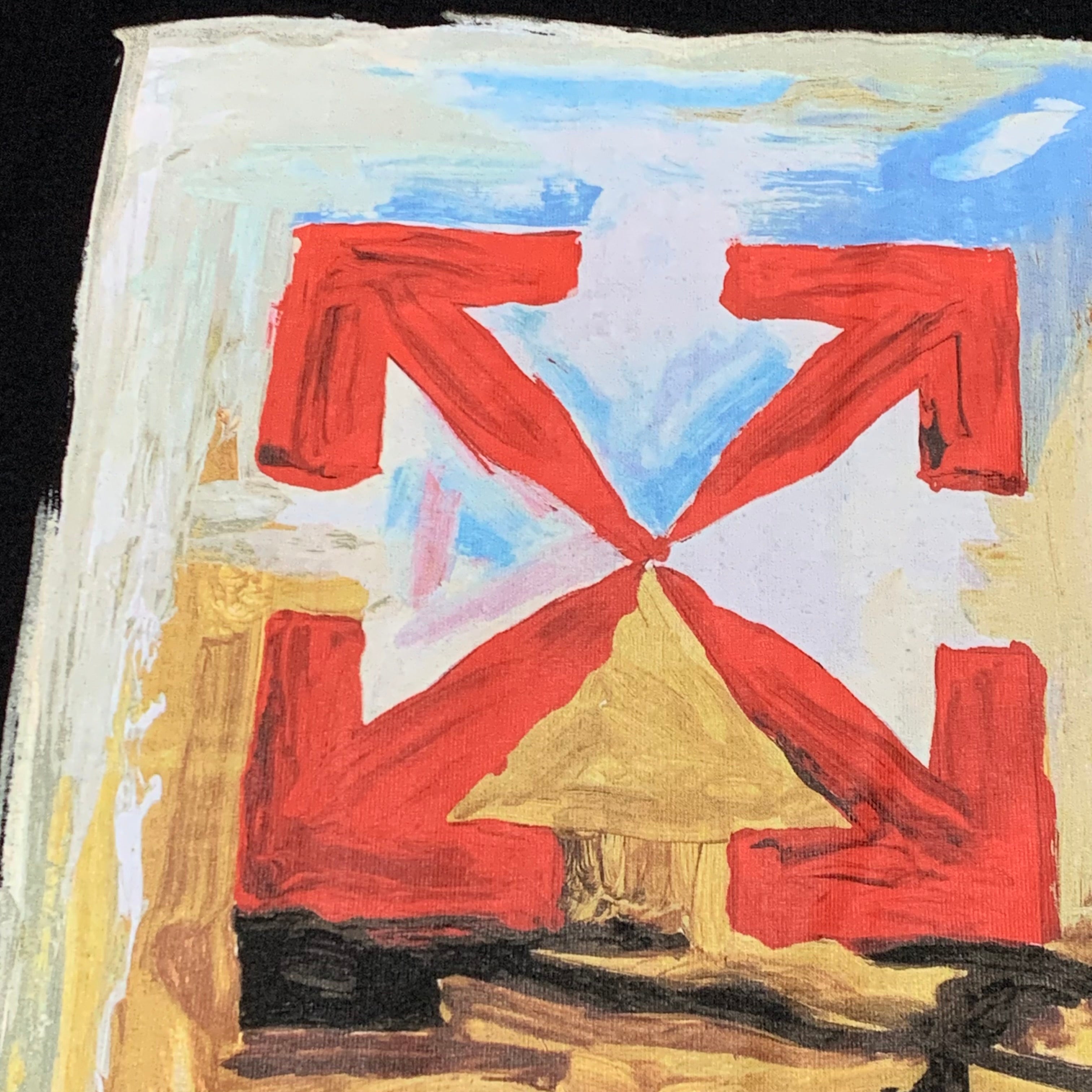 Off White XXL Arrow On Canvas Black Tee Virgil Abloh
