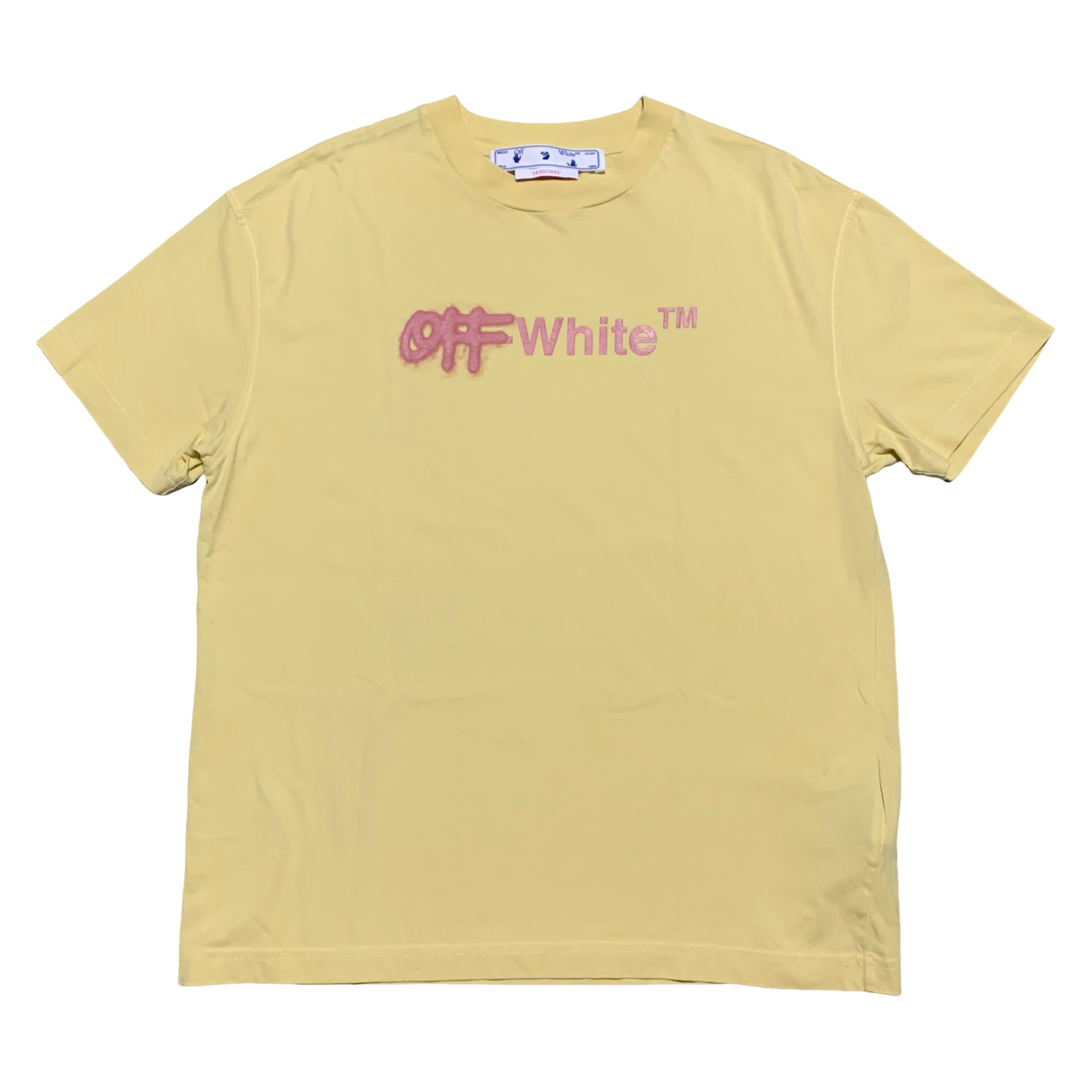Off White Small Sprayed Off Yellow Tee Virgil Abloh