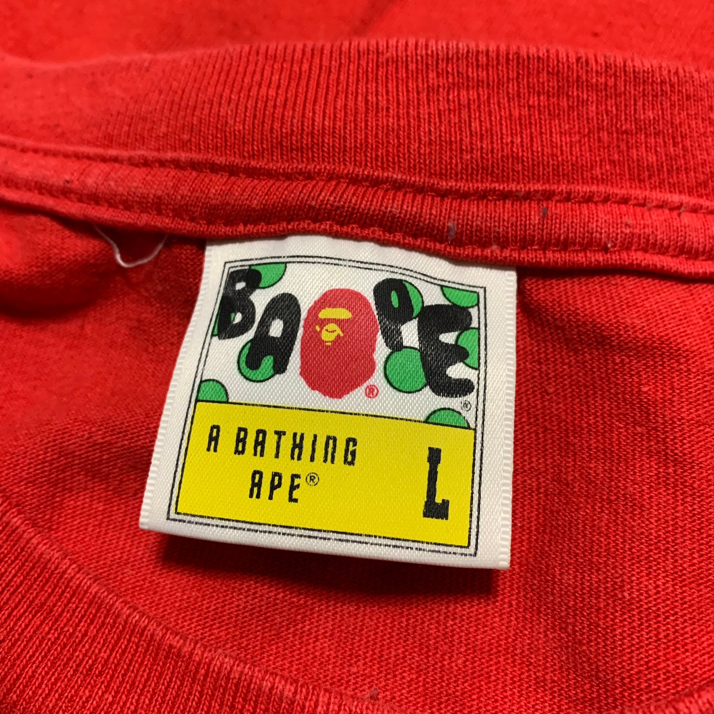 Bape Large By Bathing Ape Red Tee