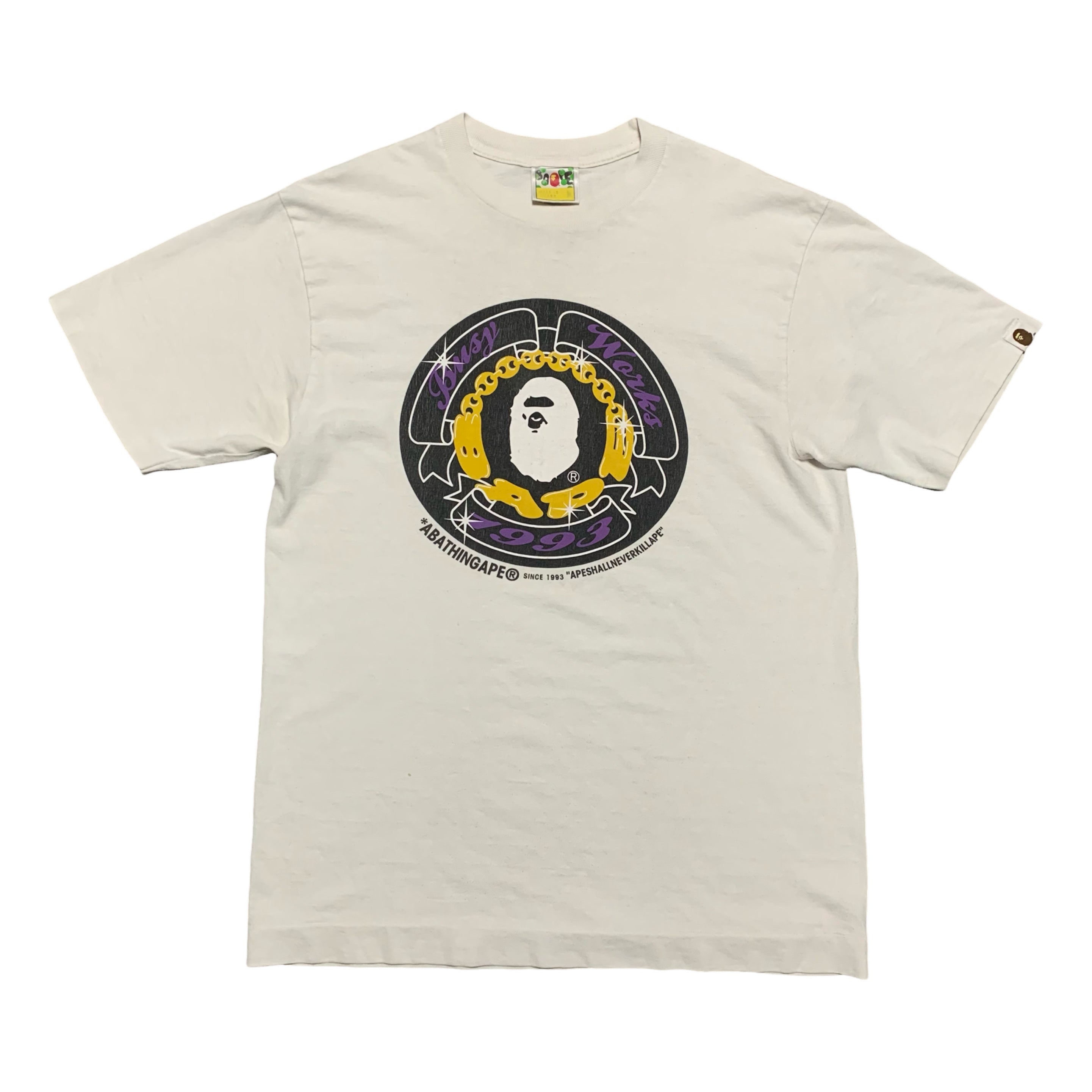 Bape Medium Busy Works Graphic White Tee A Bathing Ape 2009