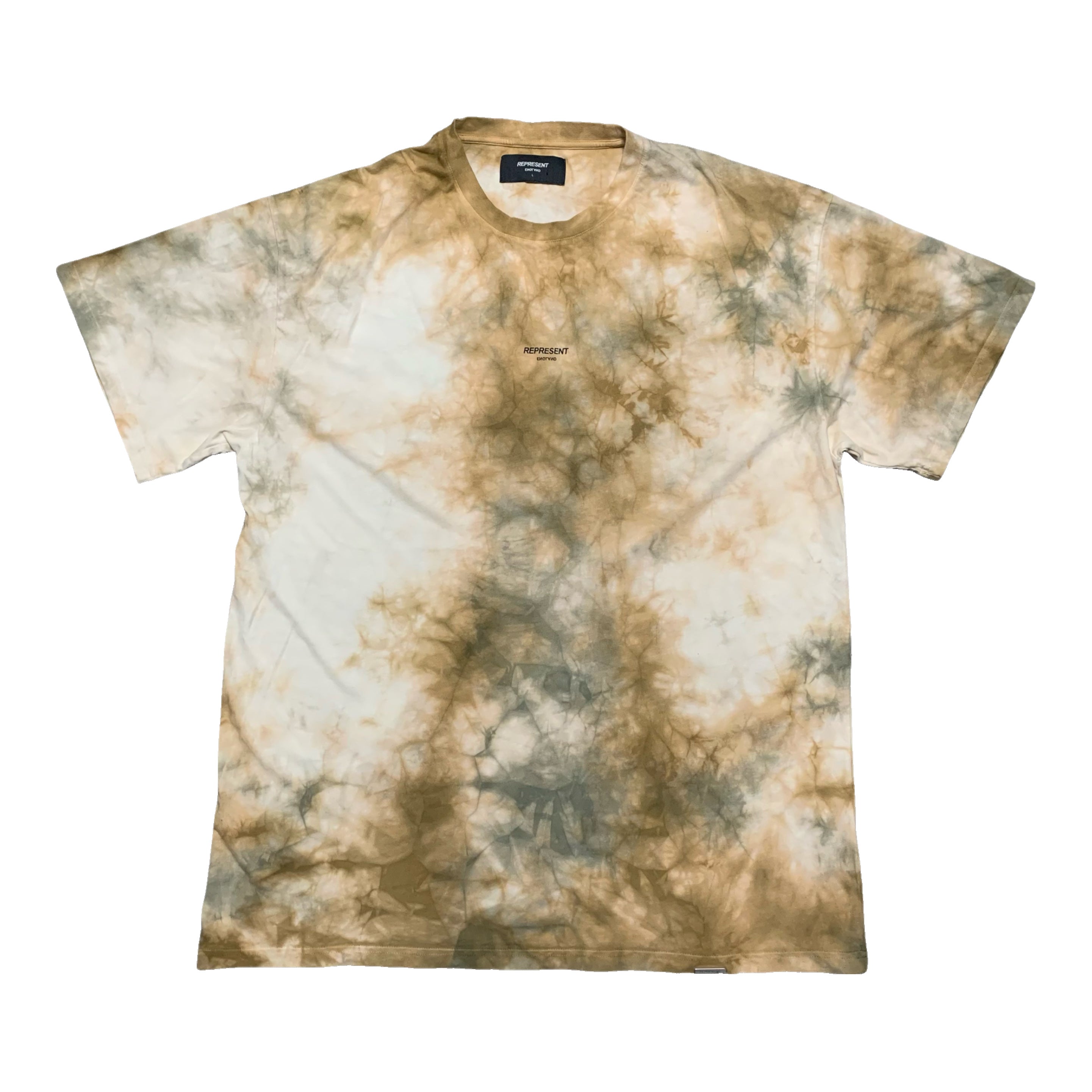 Represent Large Tie Dye White & Gold Tee