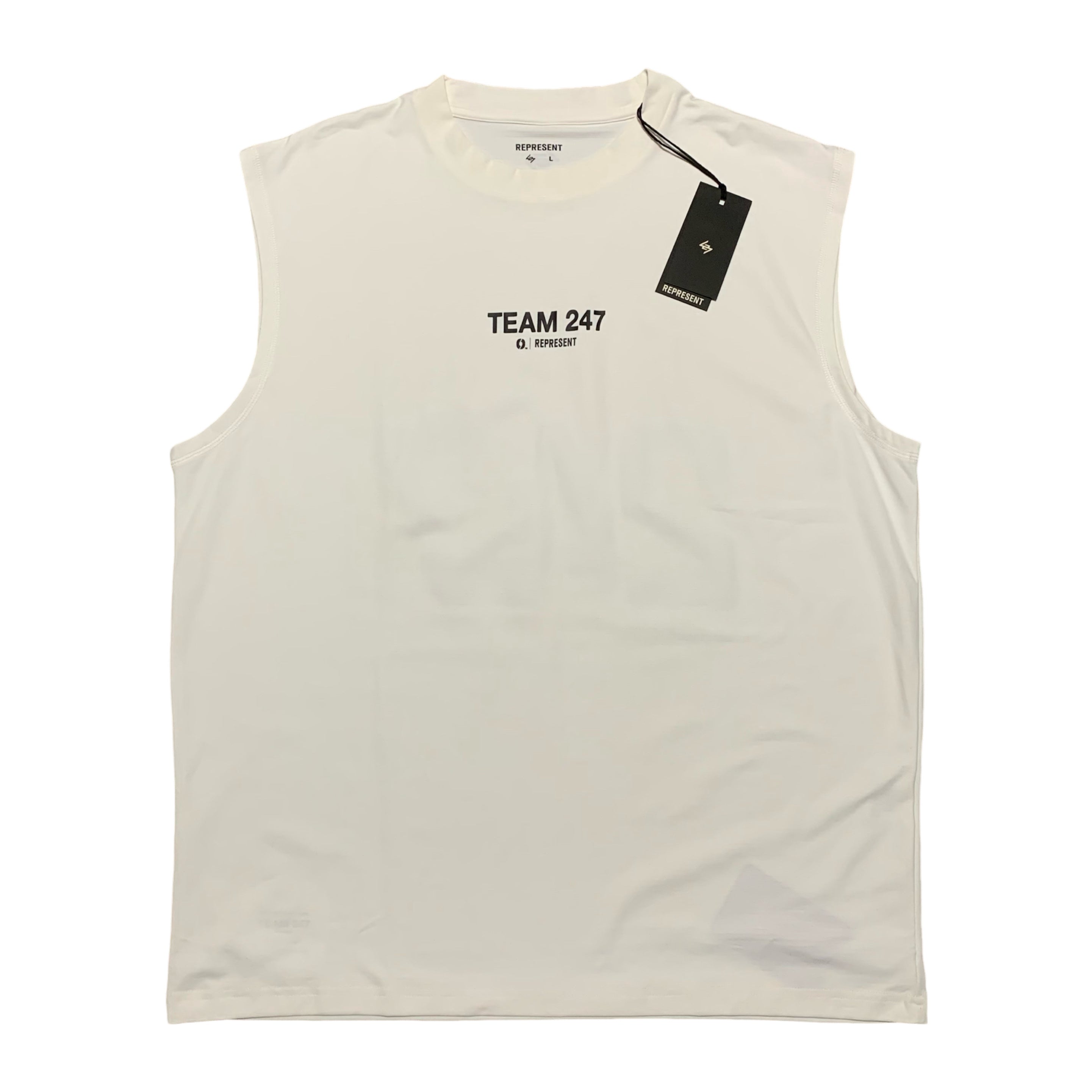 Represent Large Marchon Team 247 Flat White Oversized Tank Top