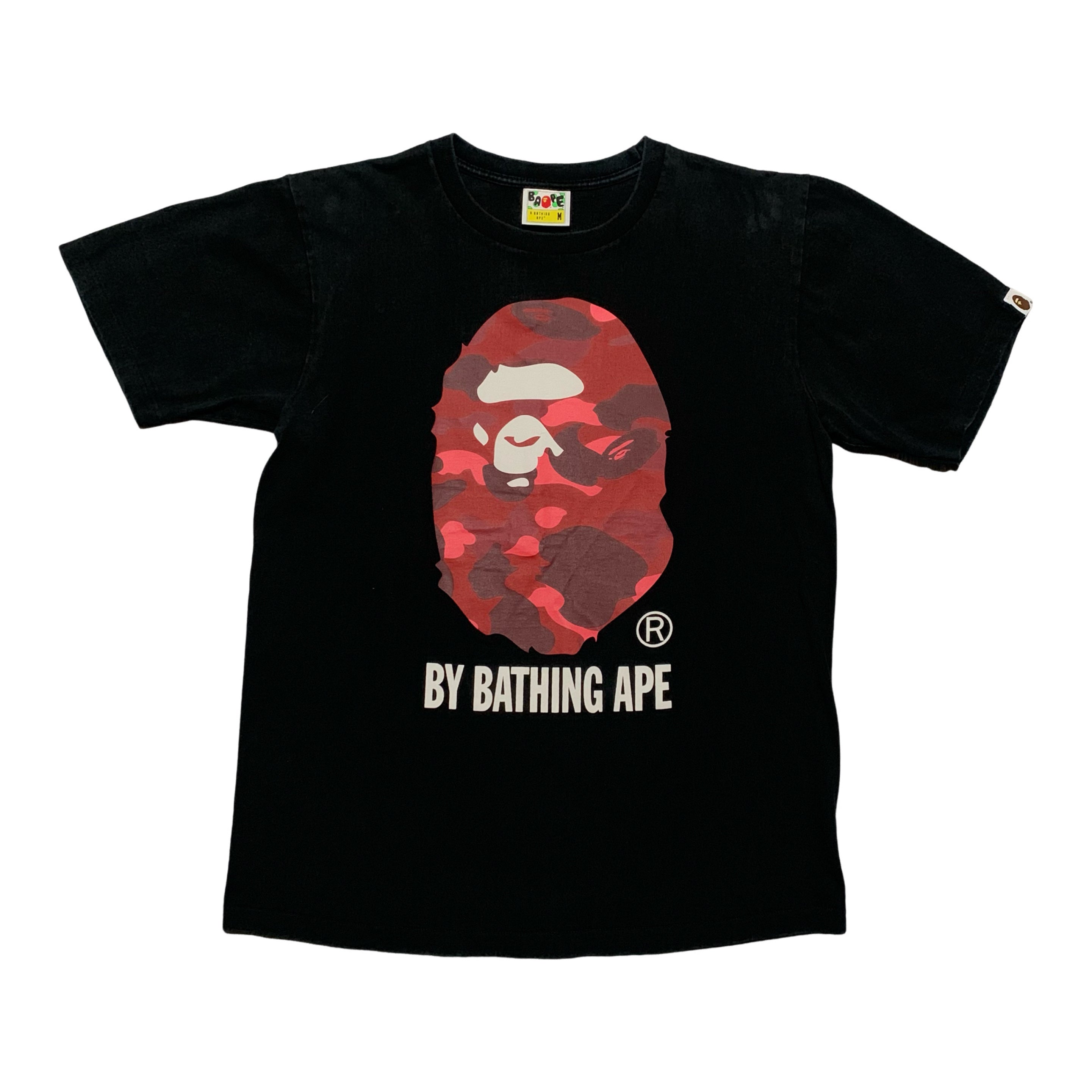 Bape Medium Big Ape Head Red Camo Black Tee