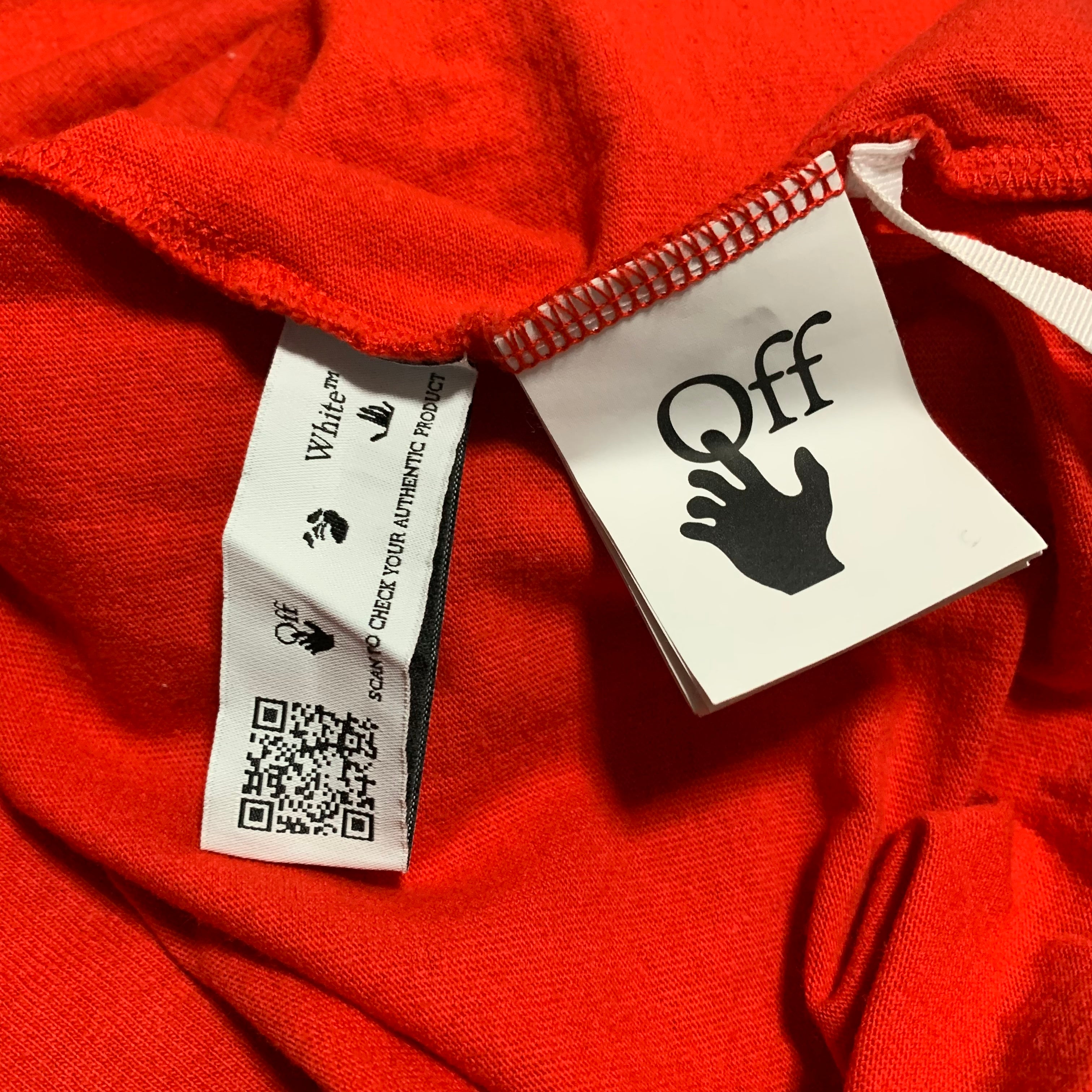 Off White Large Gun Fingers Red Tee Virgil Abloh