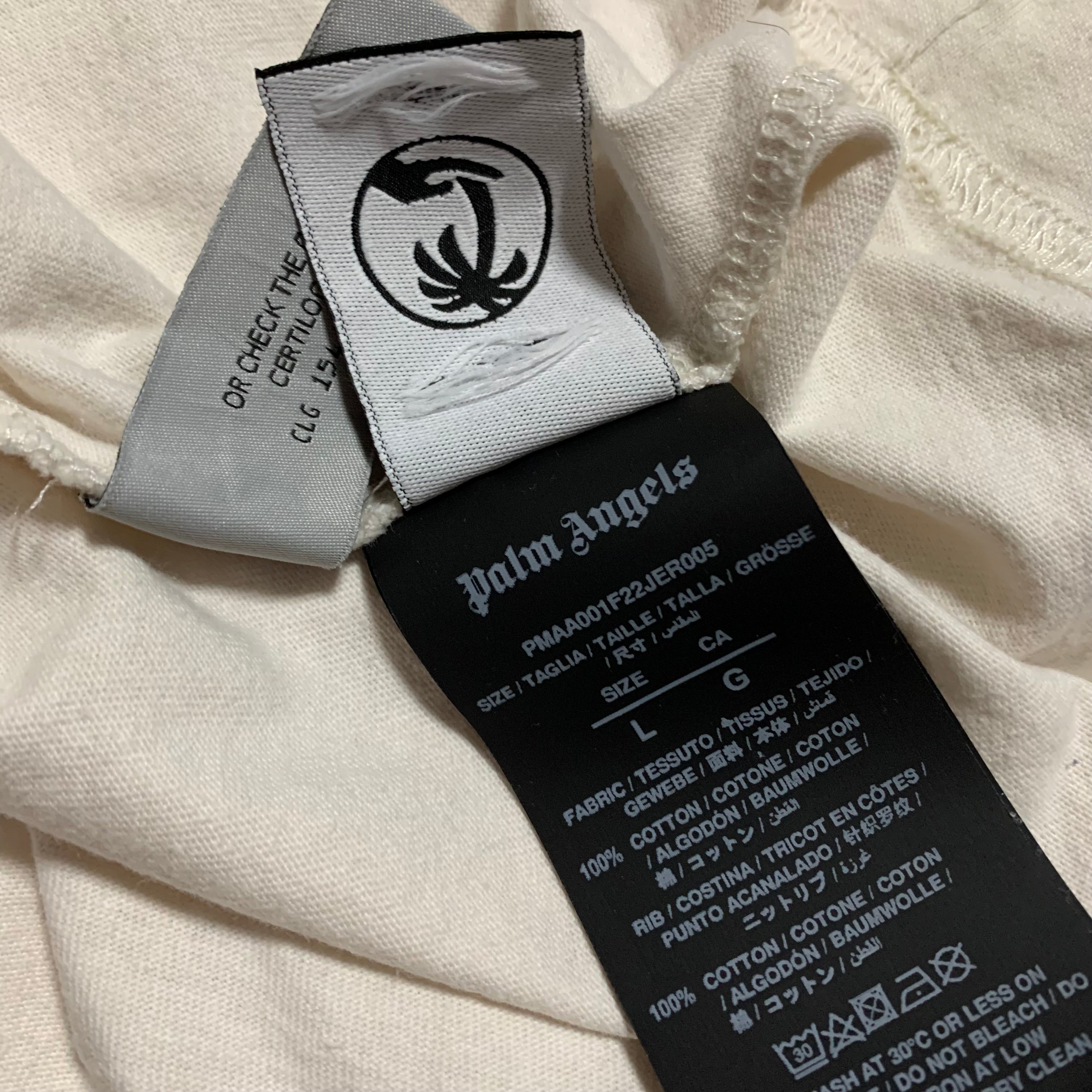 Palm Angels Large Classic Bear Cream White Tee