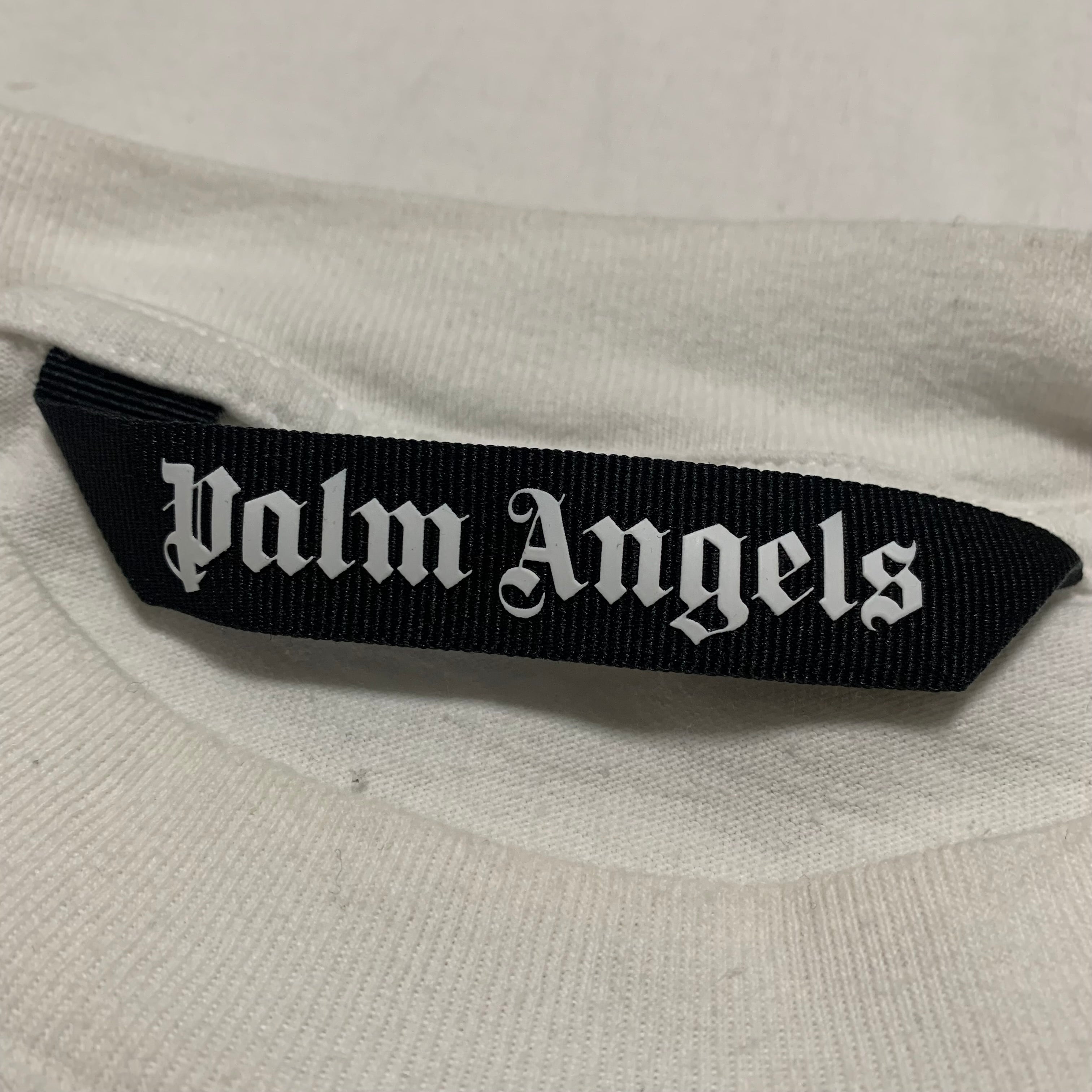 Palm Angels Medium Palm Beach Sprayed Heart White Tee