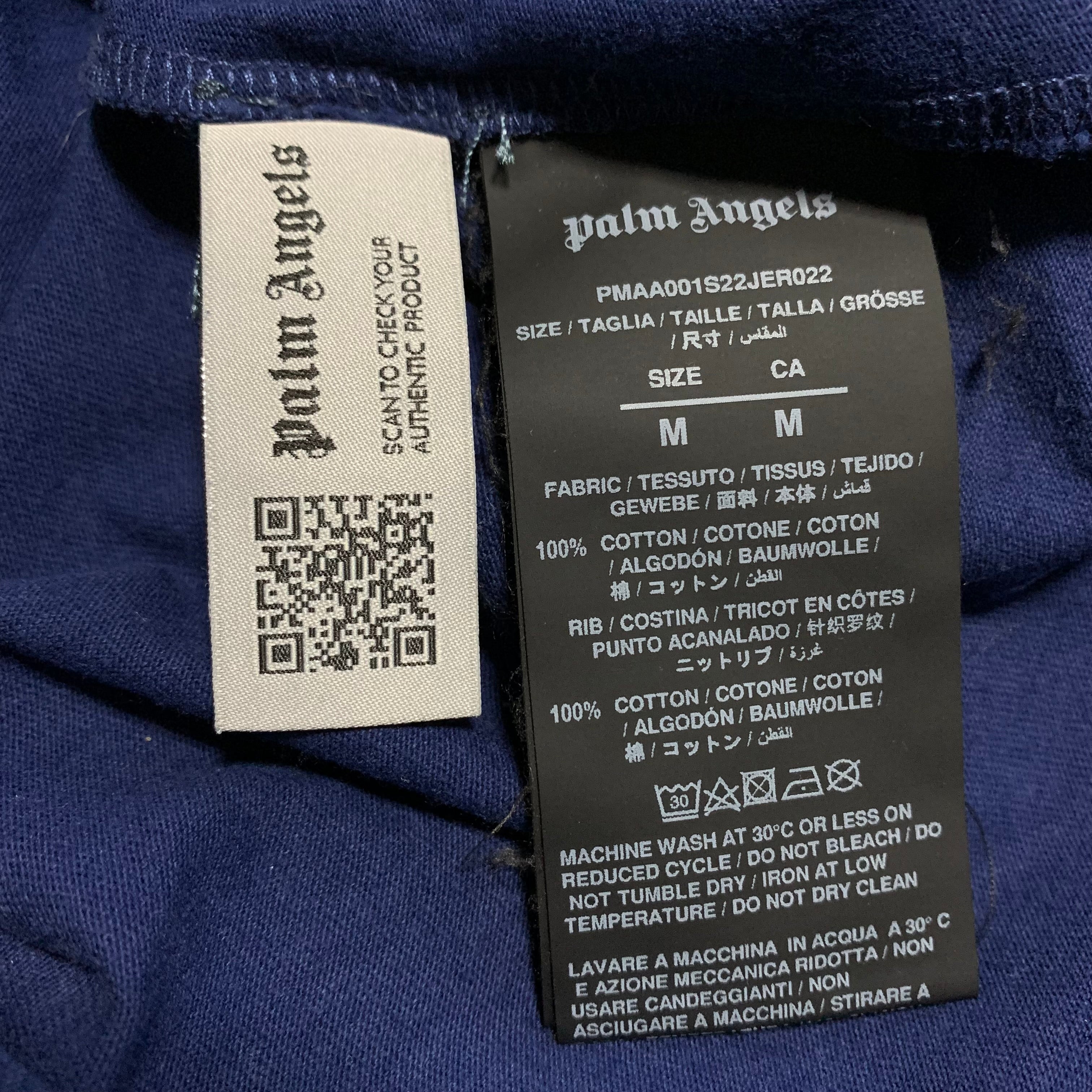 Palm Angels Medium Broken Palm Tree Blue Tee