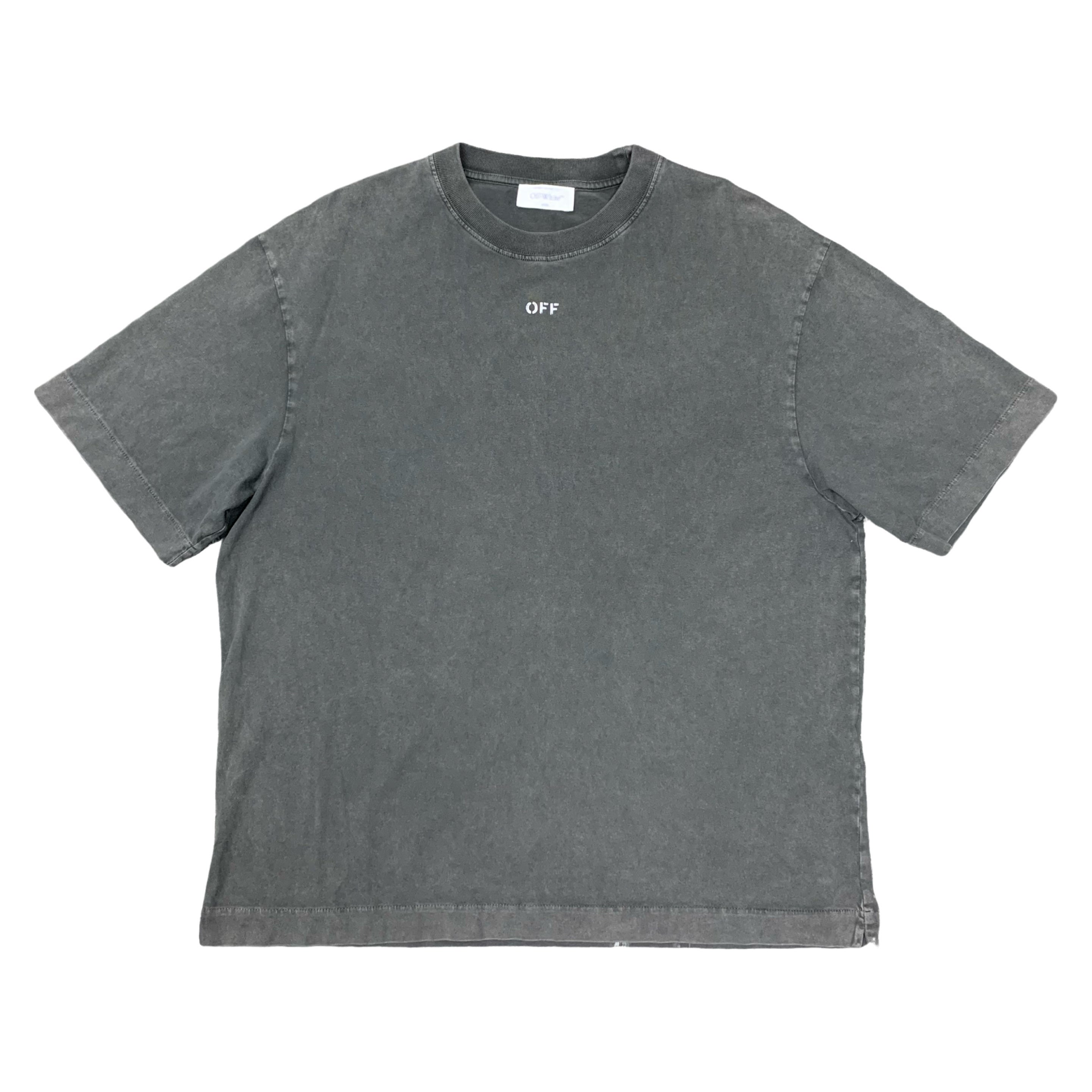 Off White Small Tee St. Matthew Skate Washed Black T-Shirt Oversized Virgil Abloh