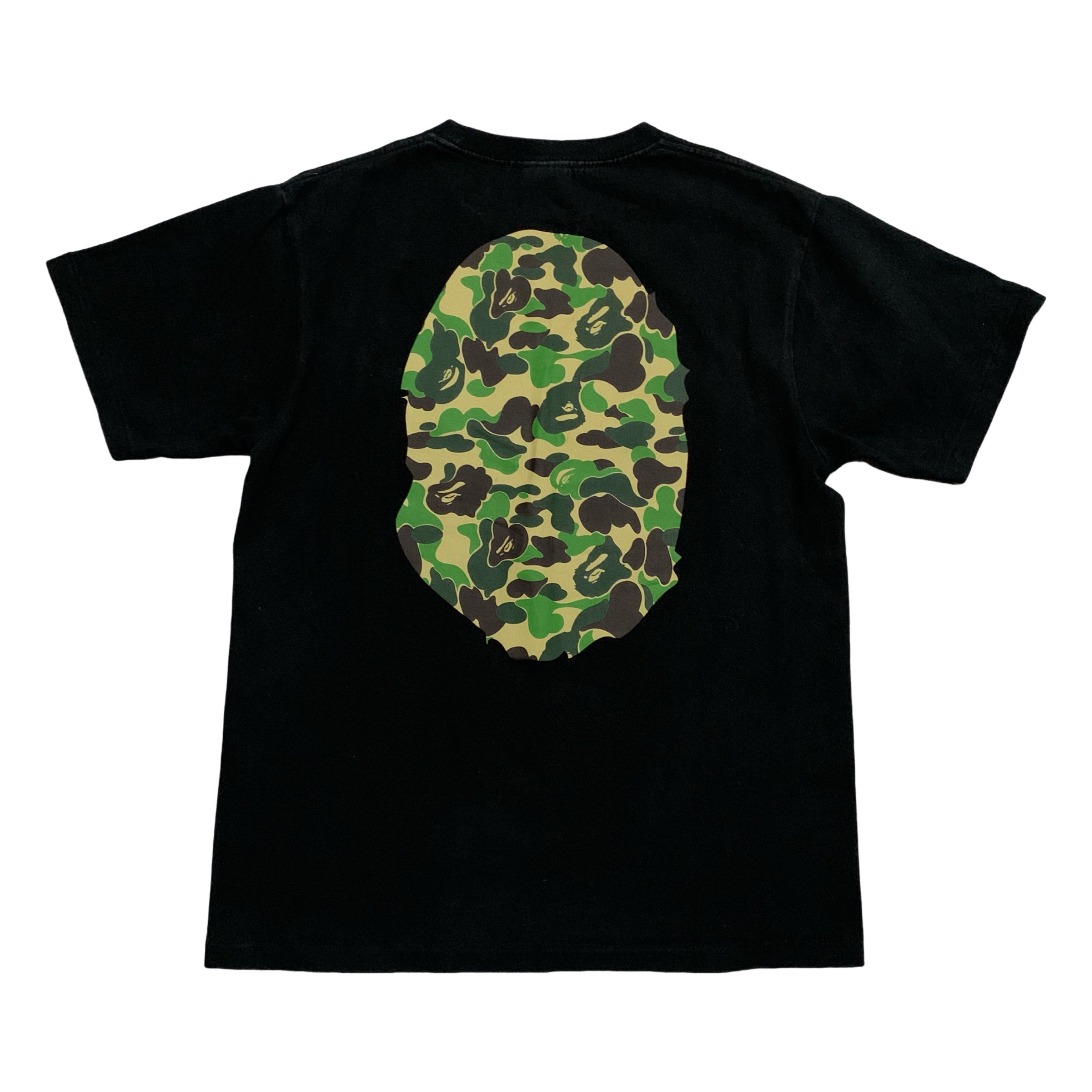 Bape Medium Green ABC Big Ape Head Black Tee