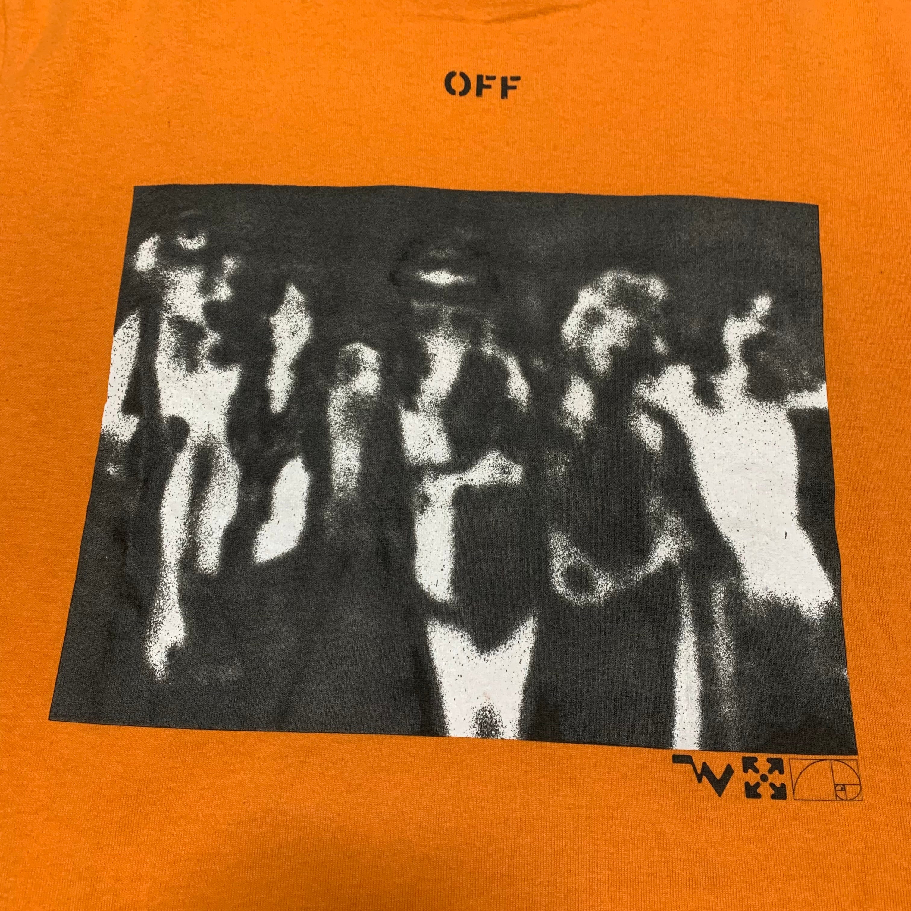 Off White XS Spray Paint Arrows Orange Tee Virgil Abloh 2020