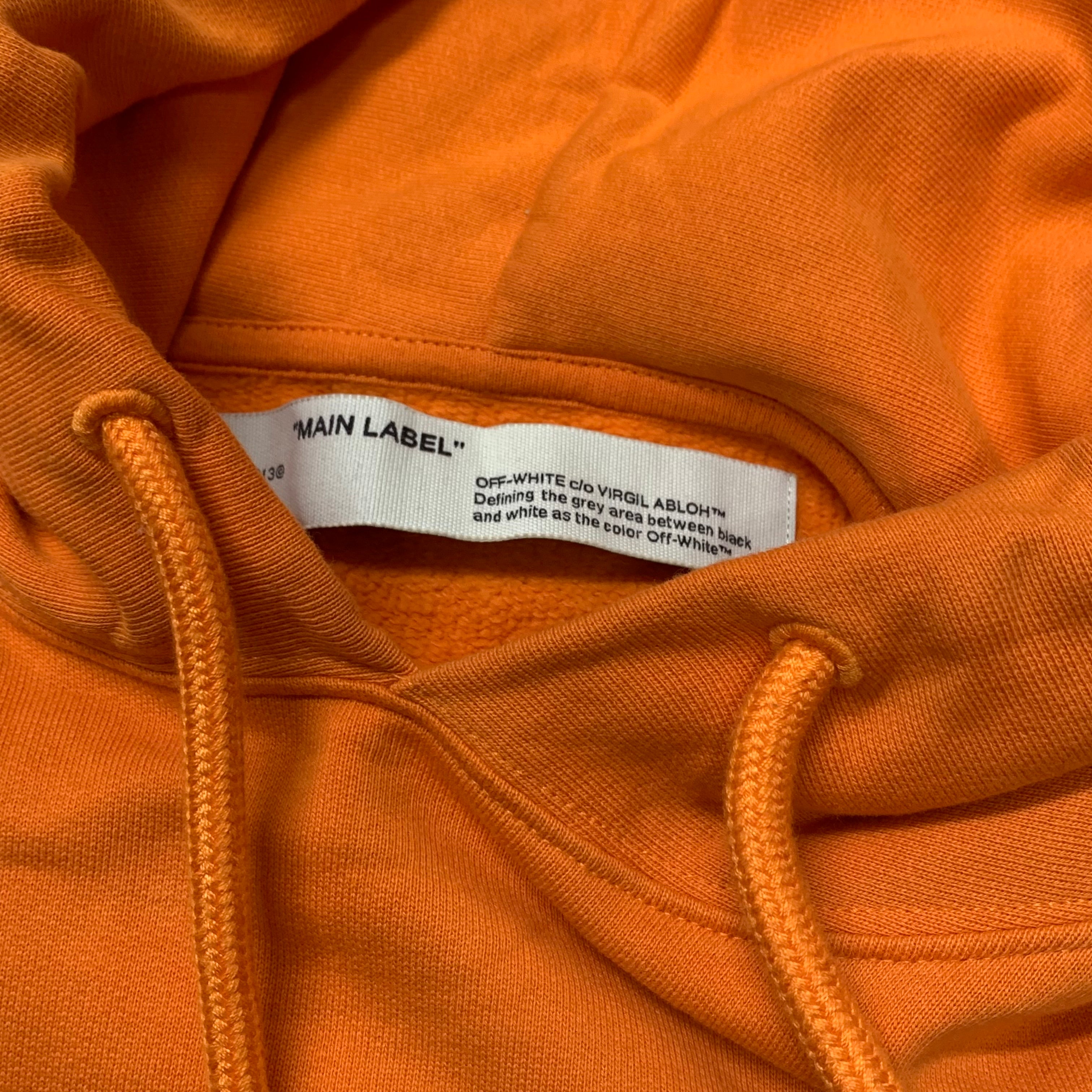 Off White XS Hoodie Tape Arrows Orange Hoodie Virgil Abloh