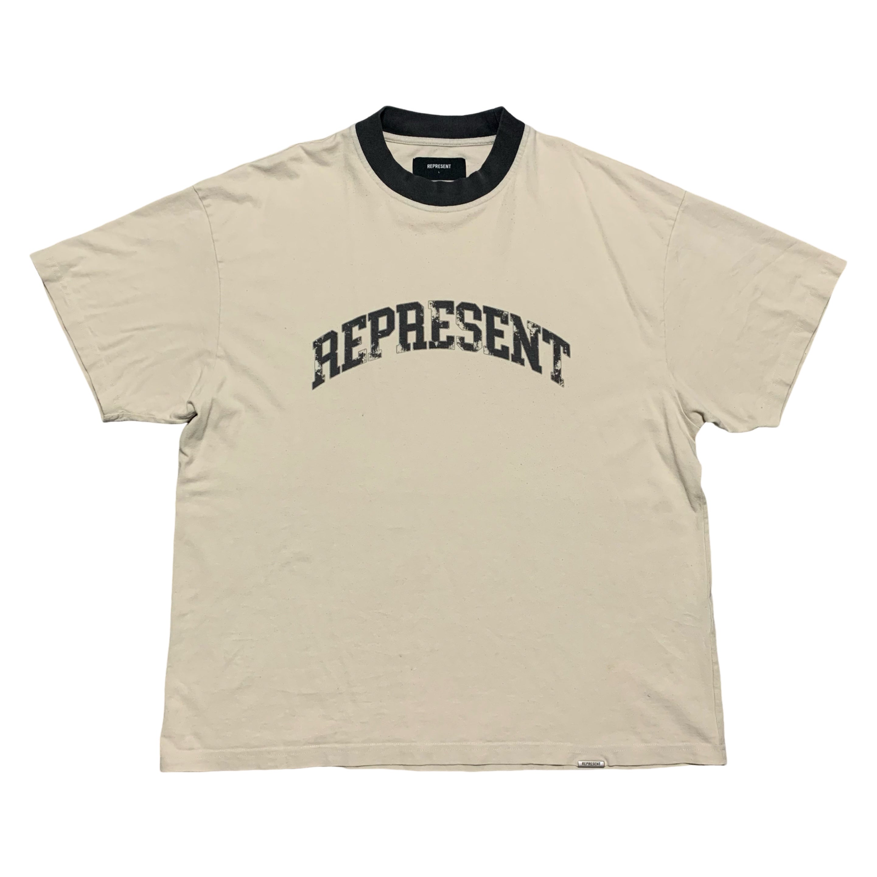 Represent Large Arched Logo Vintage White Tee