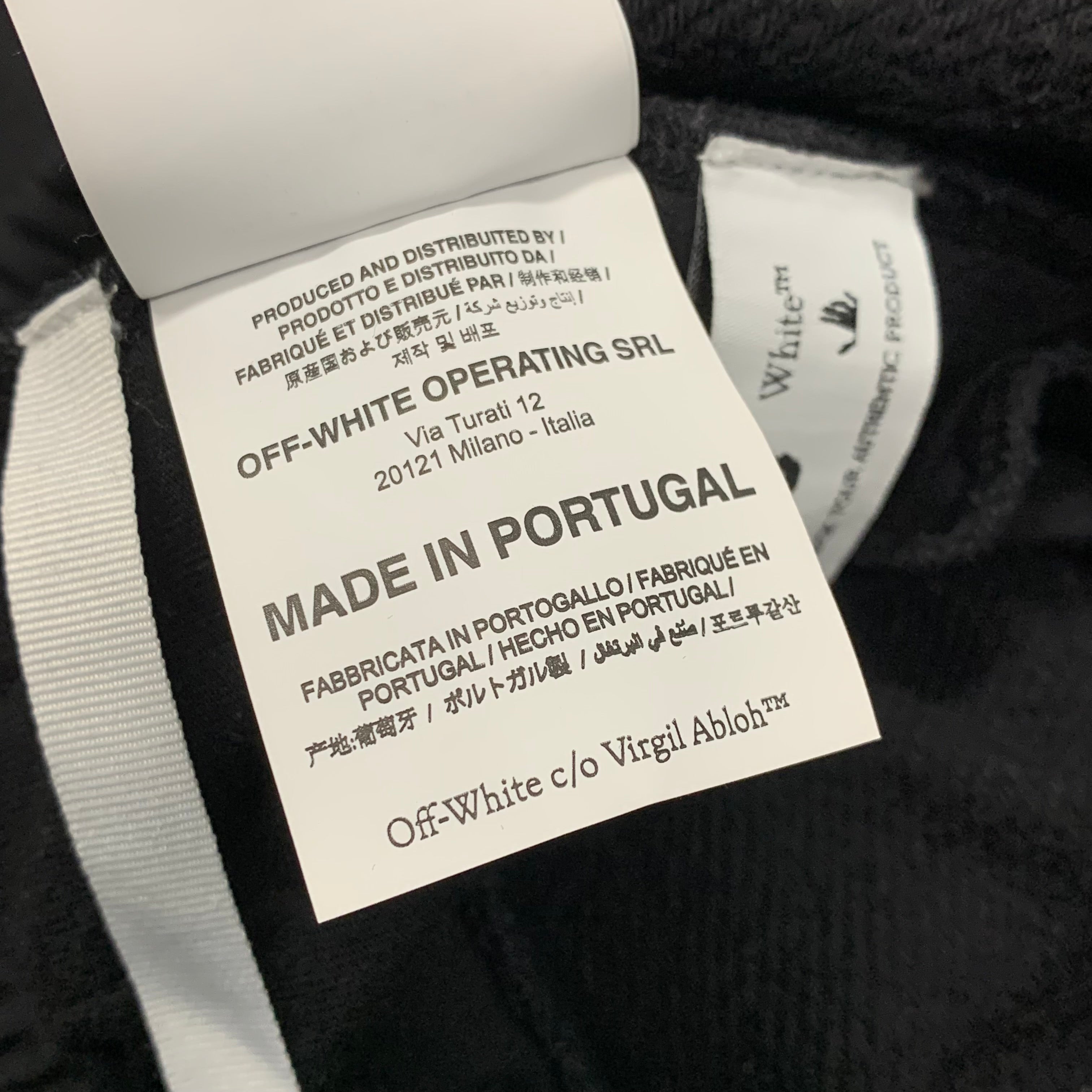 Off White Small Jogger Sweatpants Bottoms Black Pants Virgil Abloh