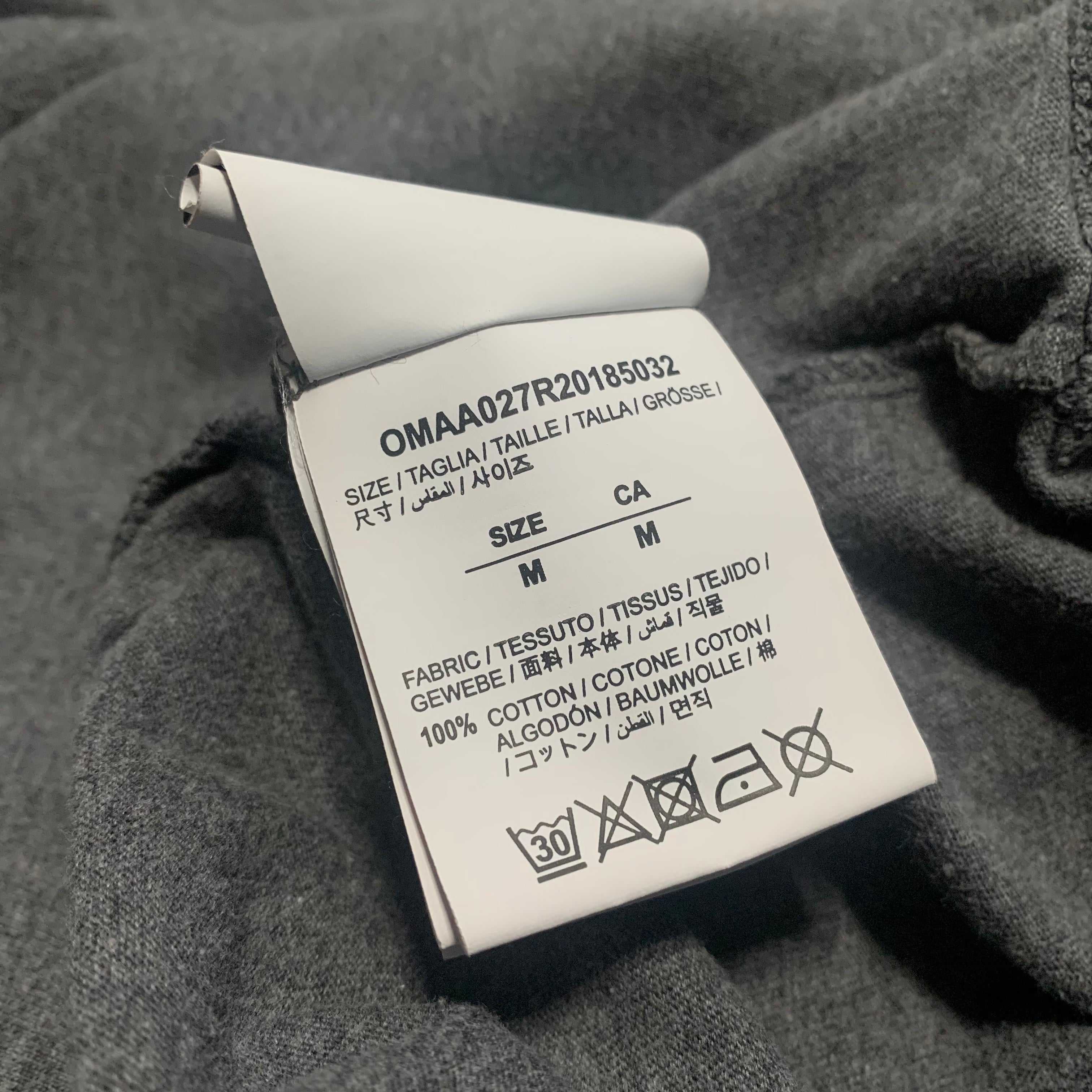 Off White Large Arrow Logo Grey Tee Virgil Abloh (OMAA027R20185032)