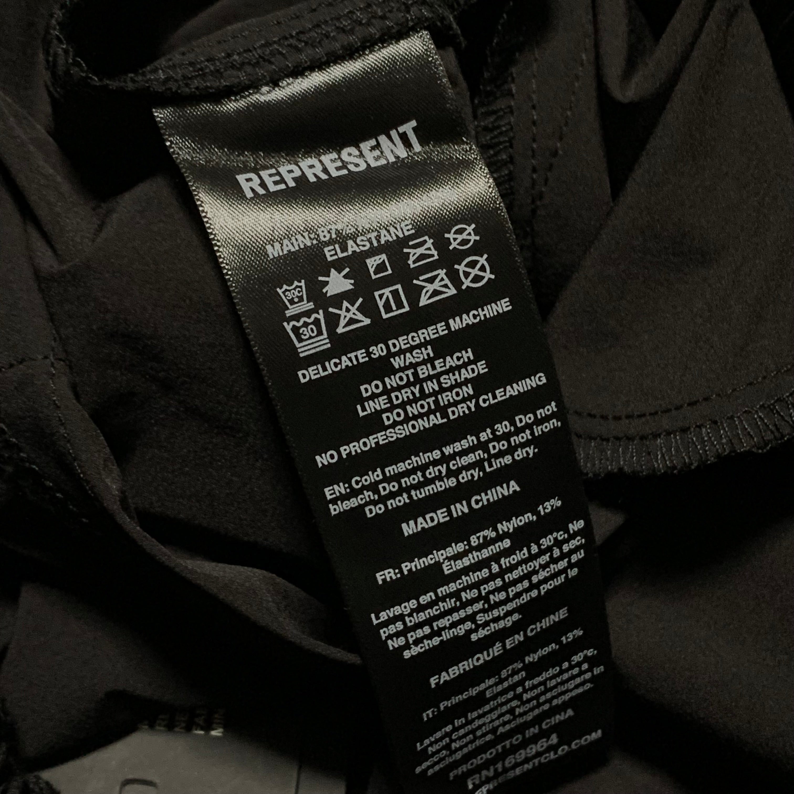 Represent Small Shorts 247 Black Track Pants Bottoms