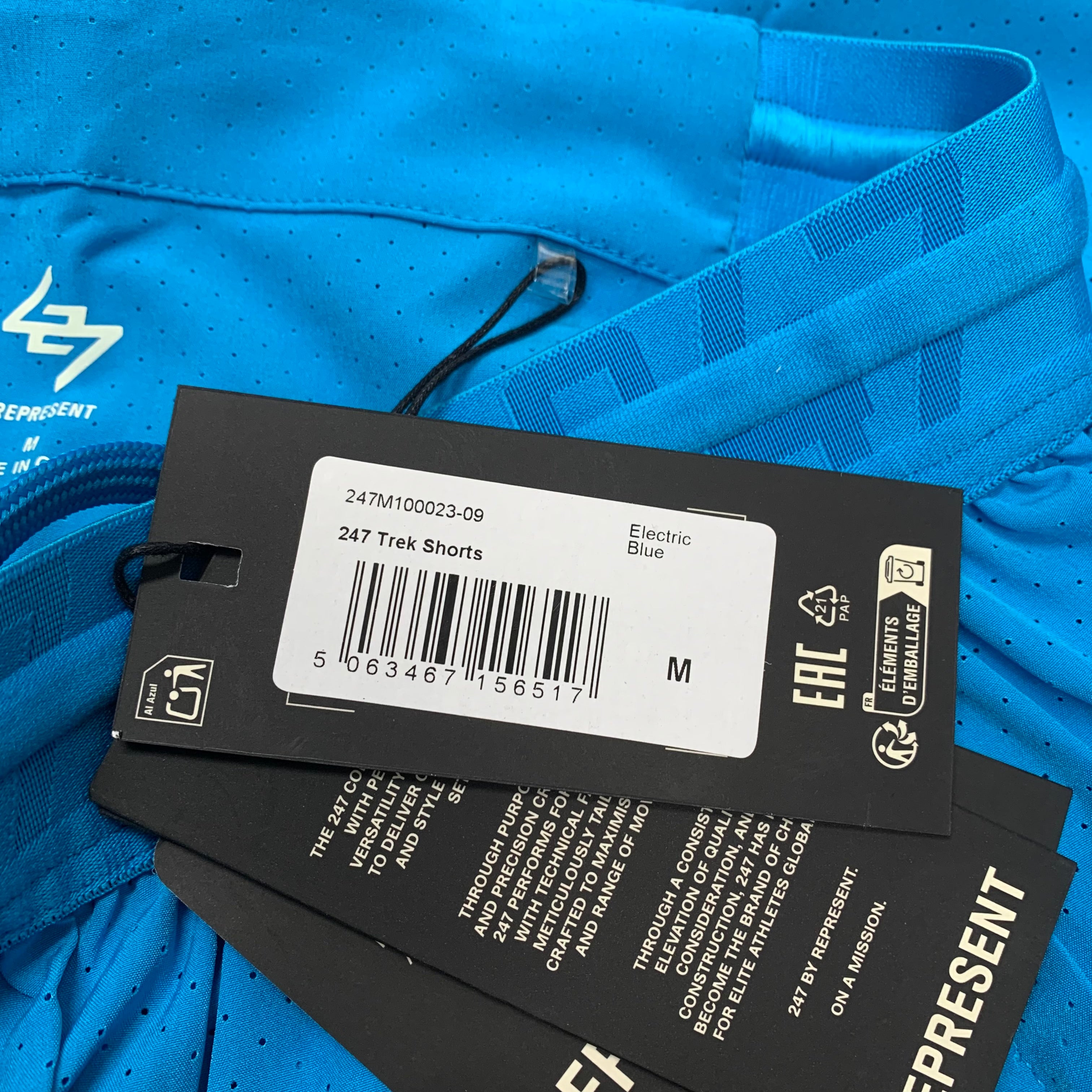 Represent Medium Shorts 247 Fused Trek Electric Blue Shorts