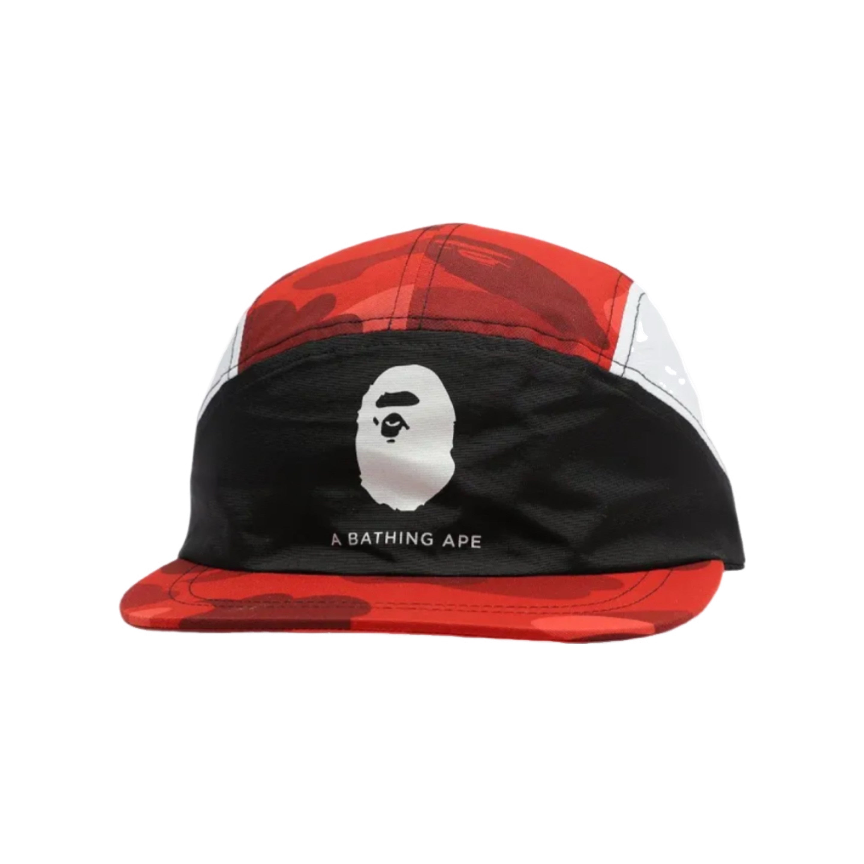 Bape Cap Red Colour Camo Black Running Cap Hat