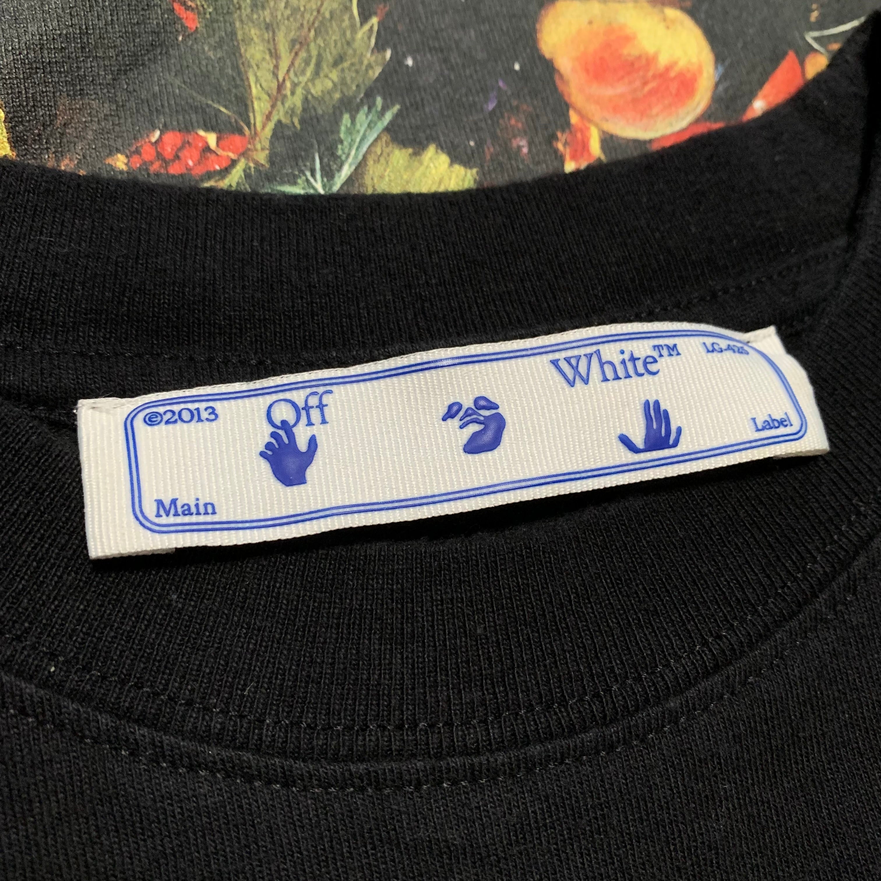 Off White XS Caravaggio Boy Arrows Black Tee Virgil Abloh