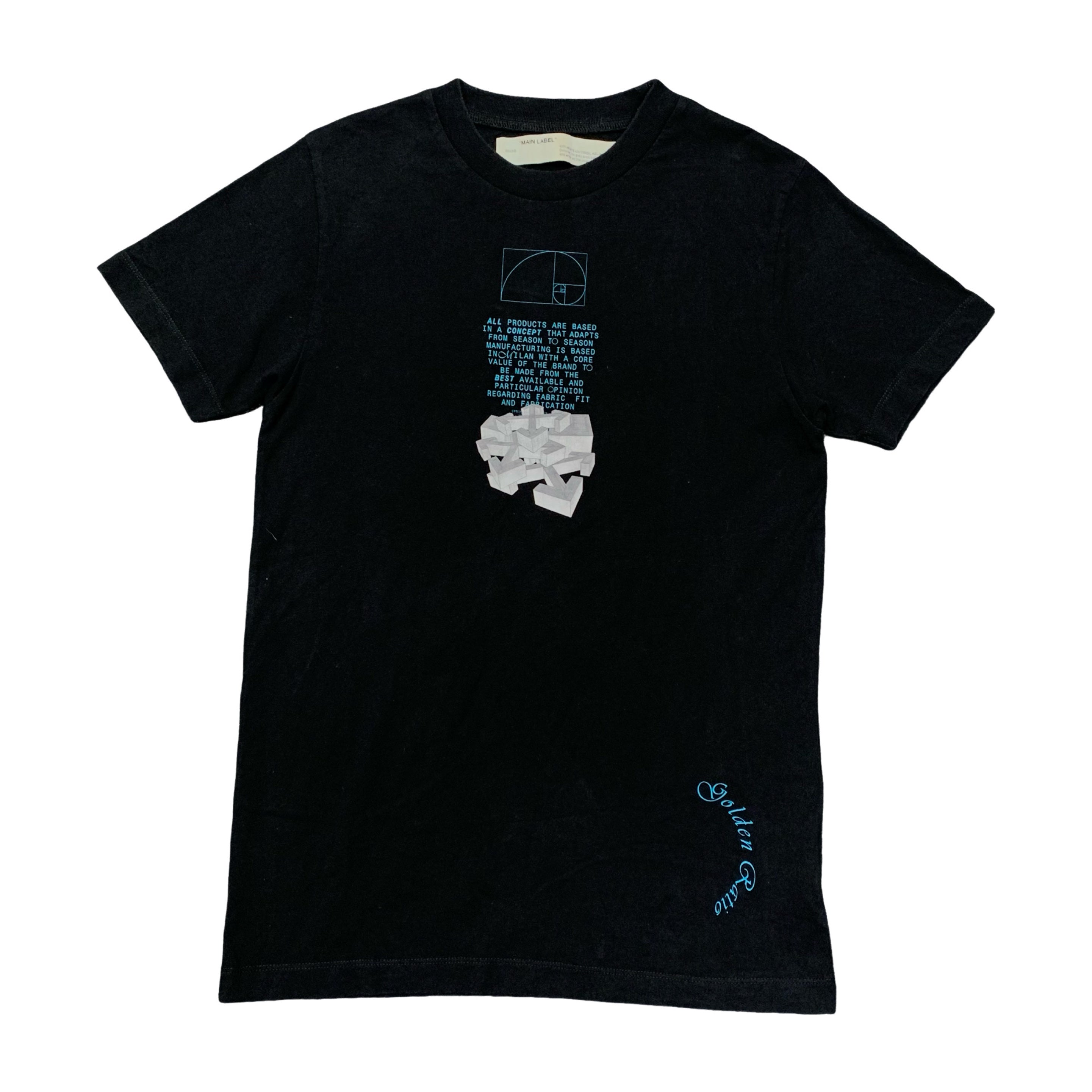 Off White XS Tee Dripping Arrows Black T-Shirt Virgil Abloh