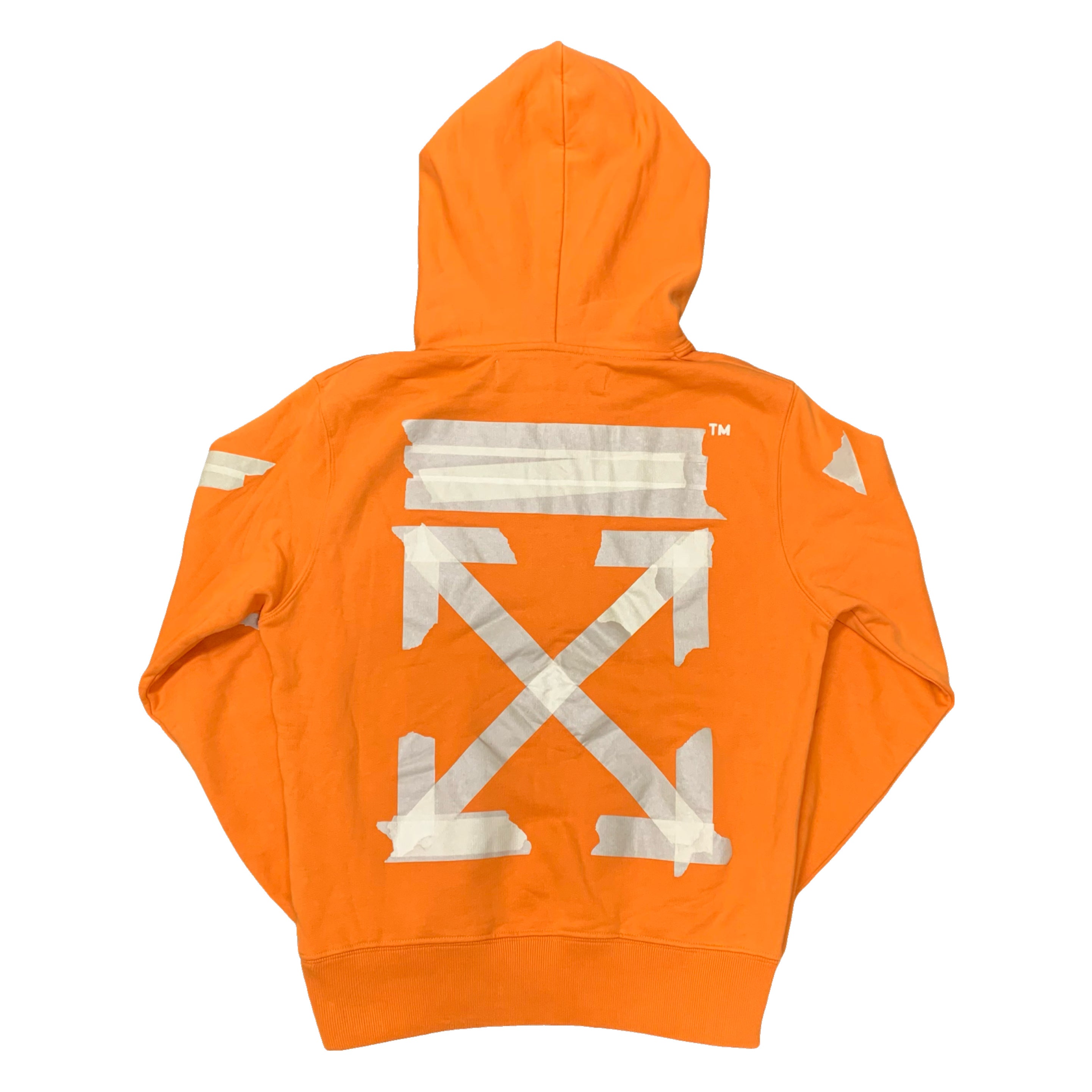Off White XS Hoodie Tape Arrows Orange Hoodie Virgil Abloh