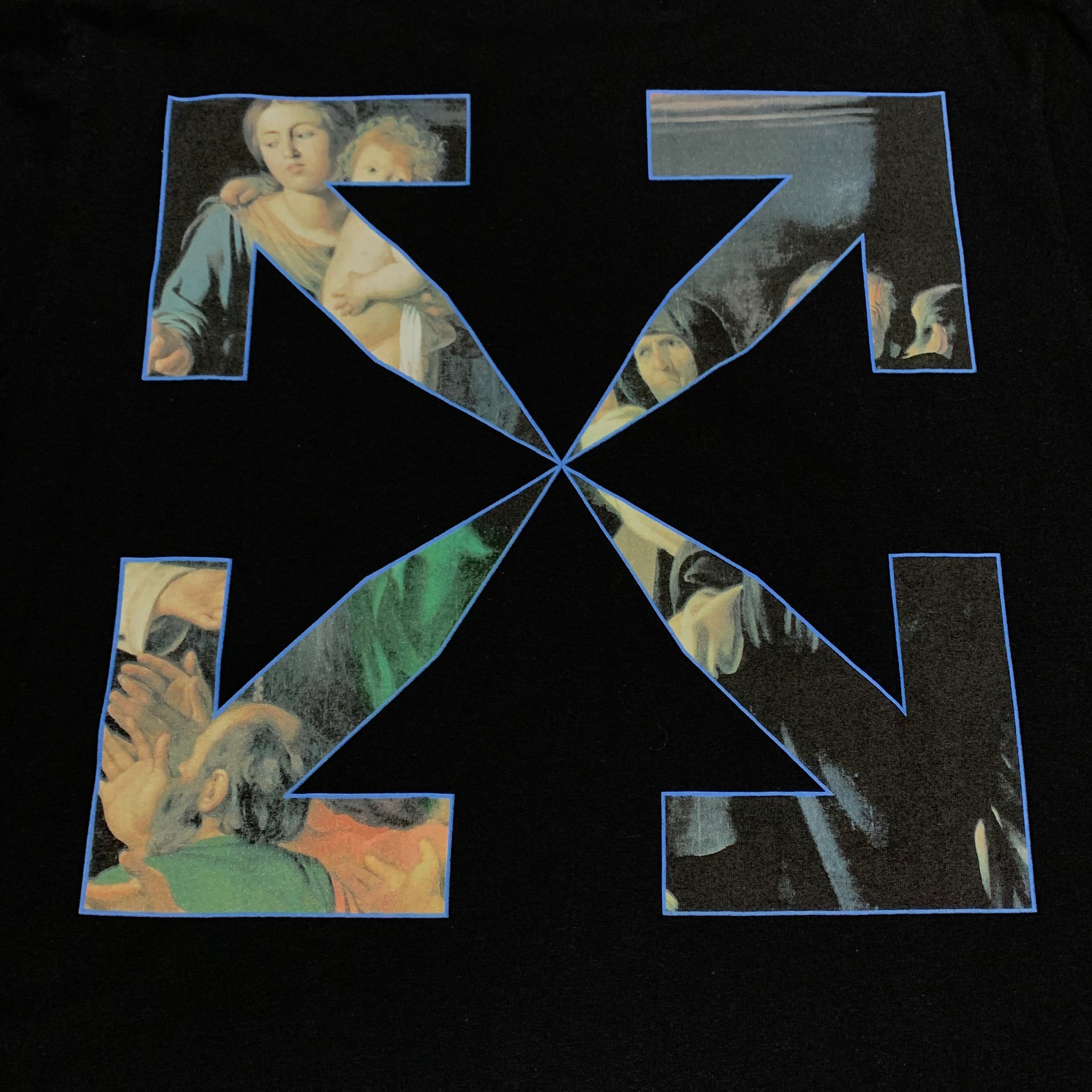 Off White Large Caravaggio Arrows Black Tee Virgil Abloh