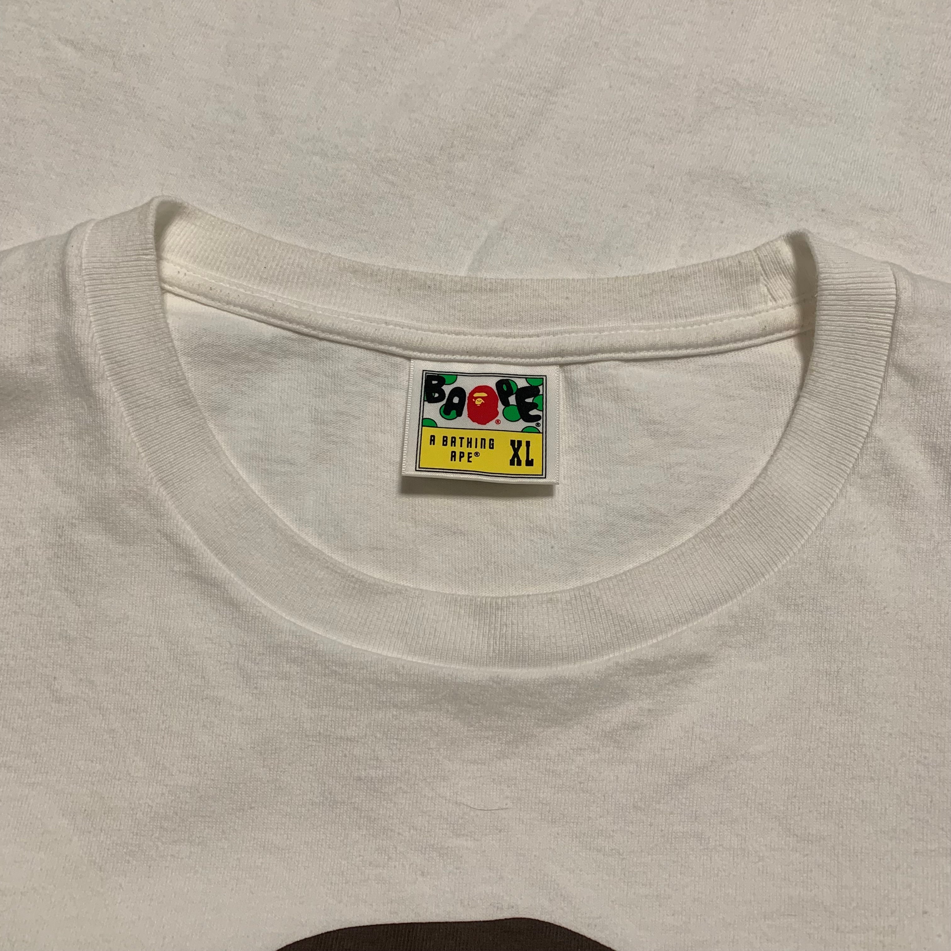 Bape XL Ape Head Multi White Tee A Bathing Ape