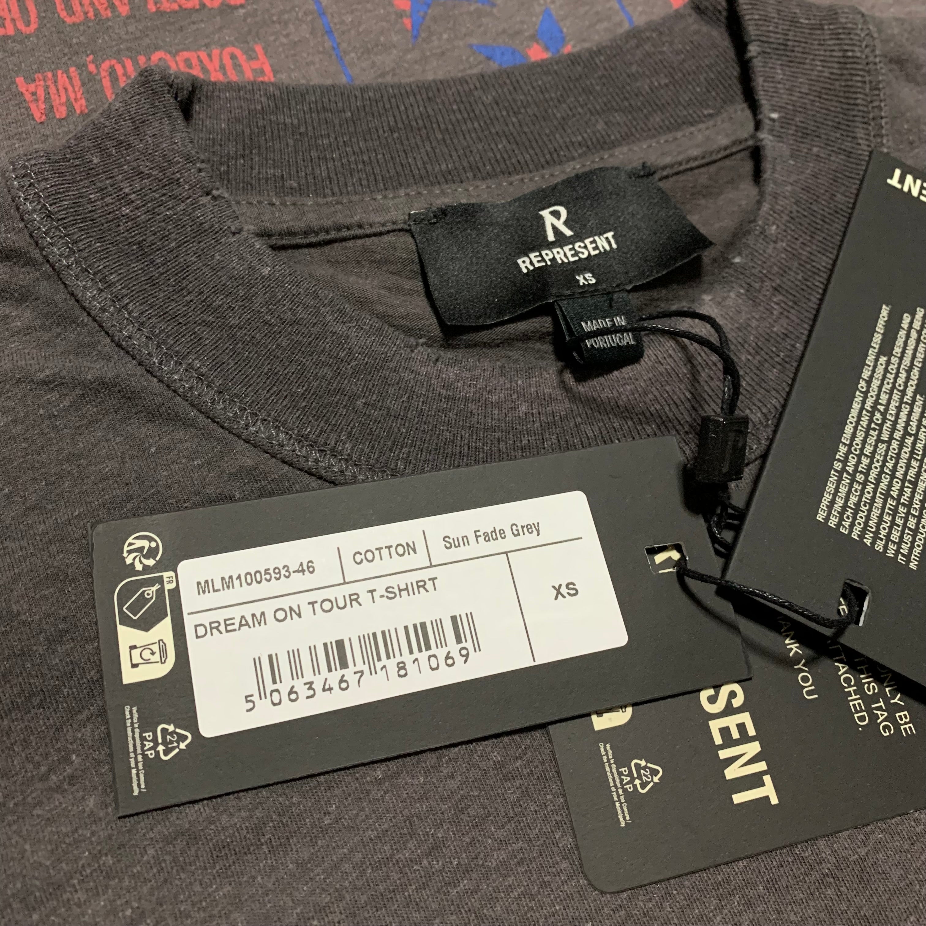 Represent XS Dream On Tour Sun Fade Grey Tee