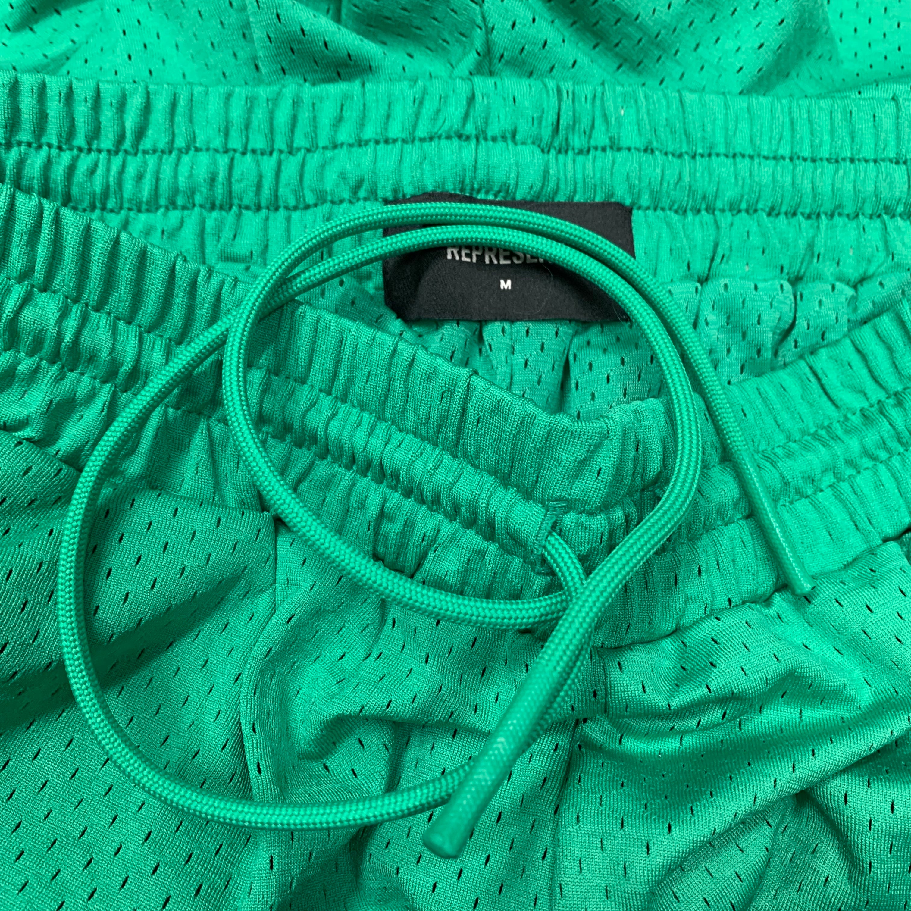 Represent Medium Shorts Owners Club Island Green Zip Mesh Shorts