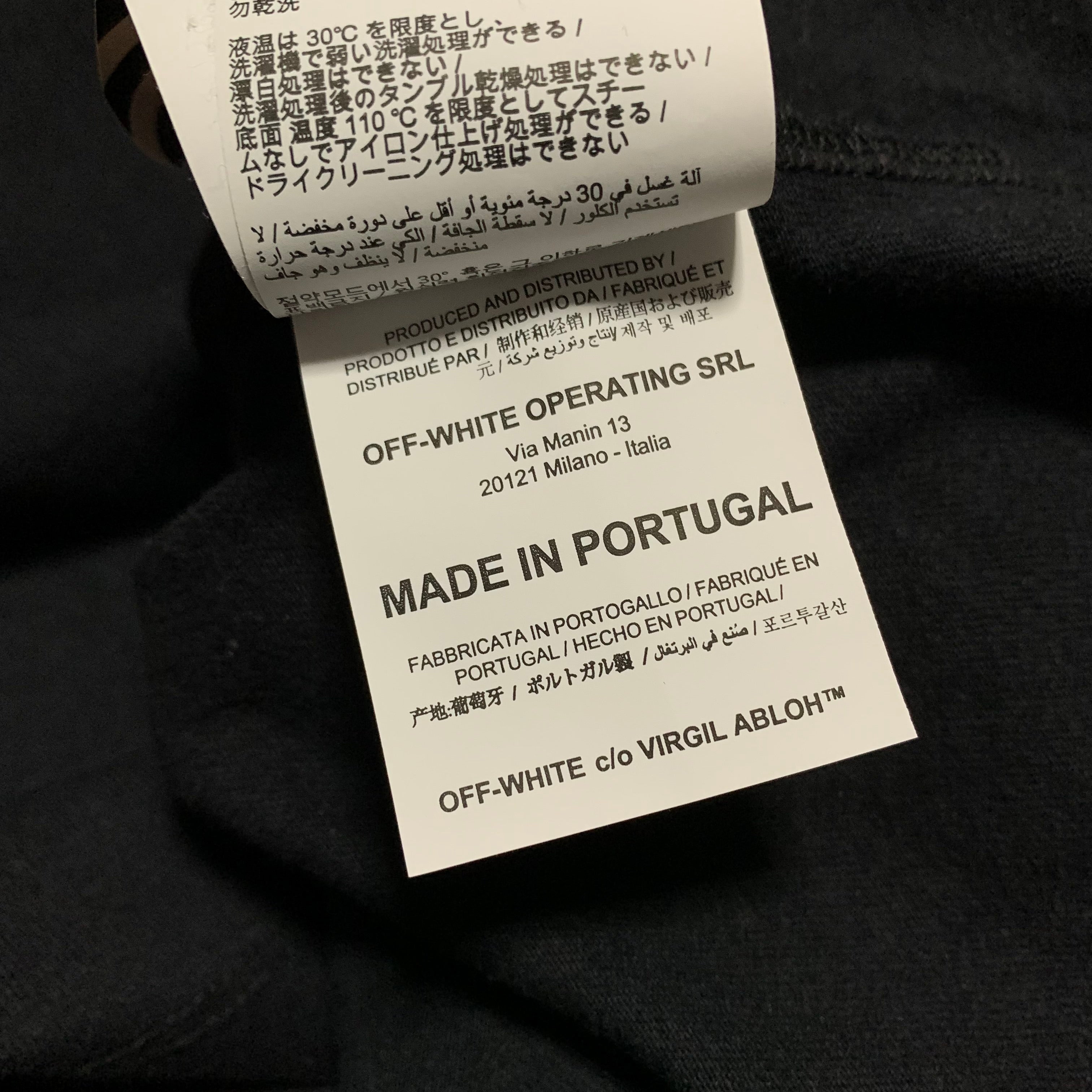 Off White XL Thermo Man Black Tee Virgil Abloh