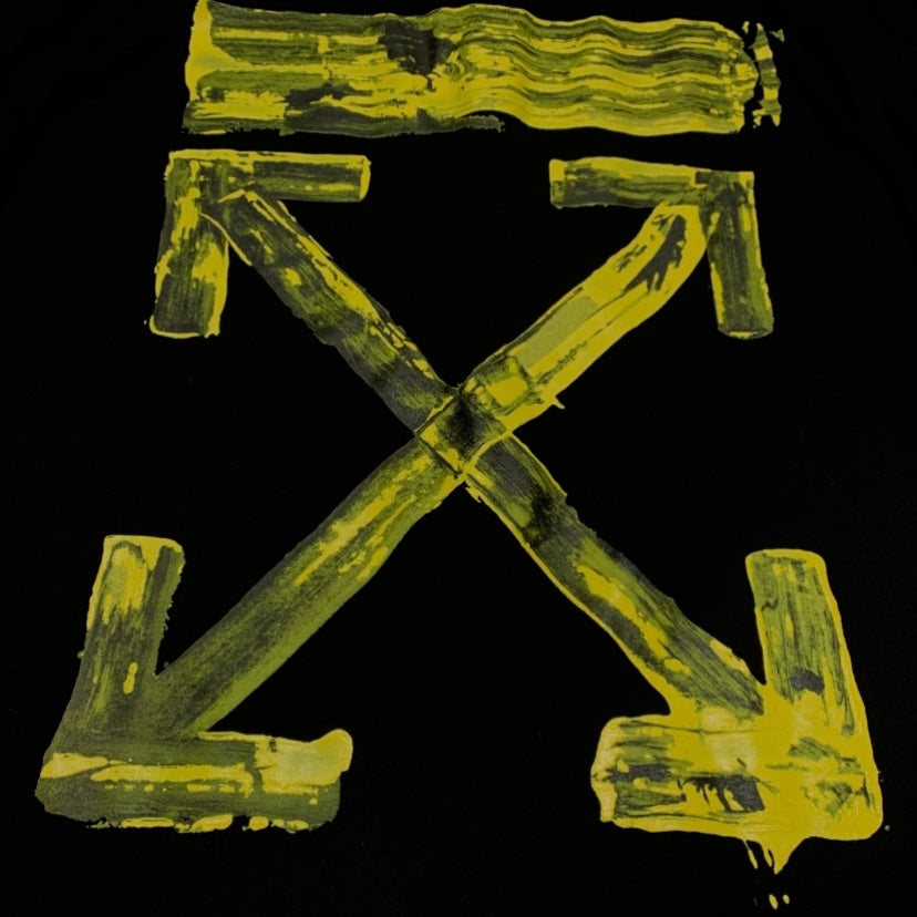 Off White XL Tee Acrylic Arrows Black T-Shirt Virgil Abloh