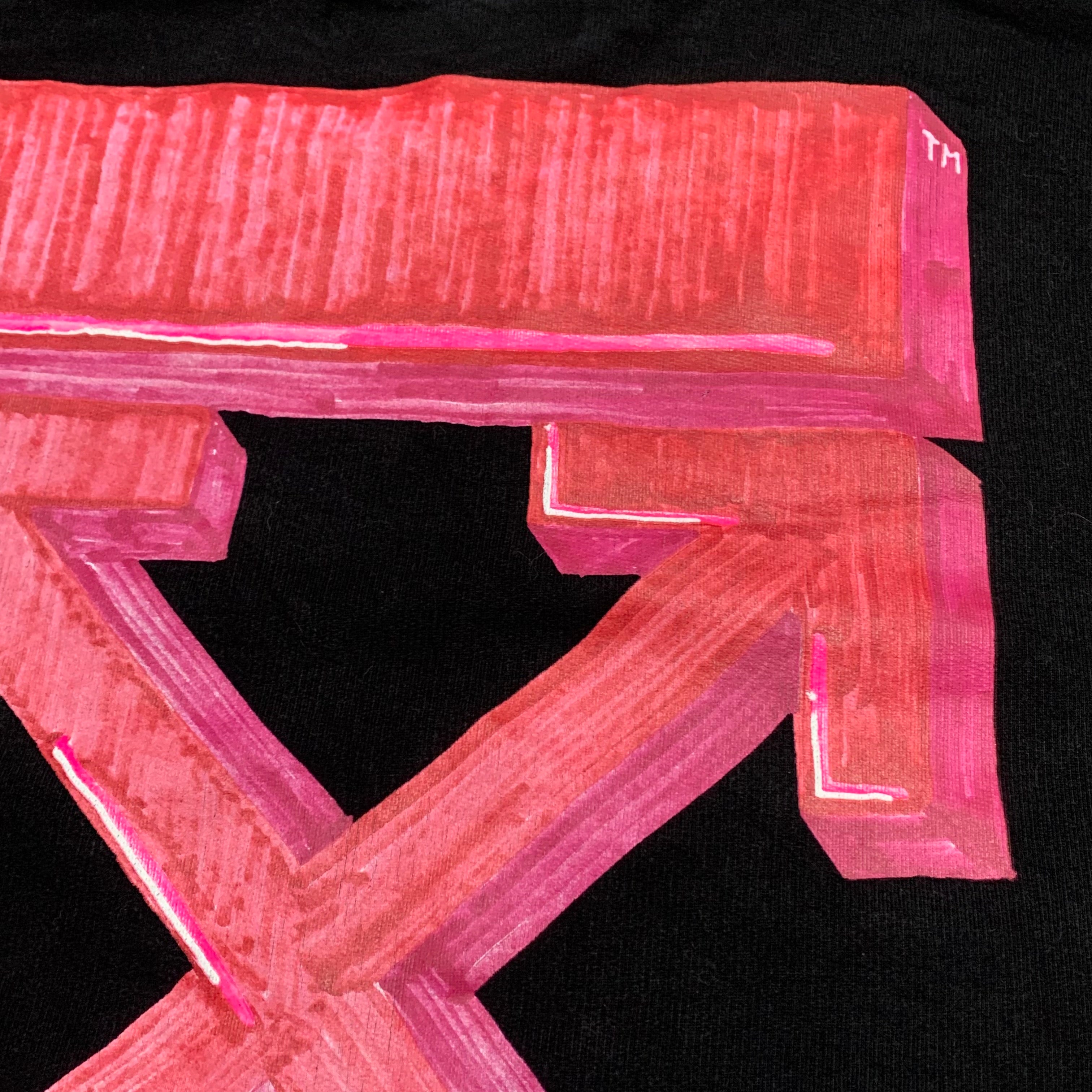 Off White Medium Pink Marker Arrows Black Sweatshirt Crewneck