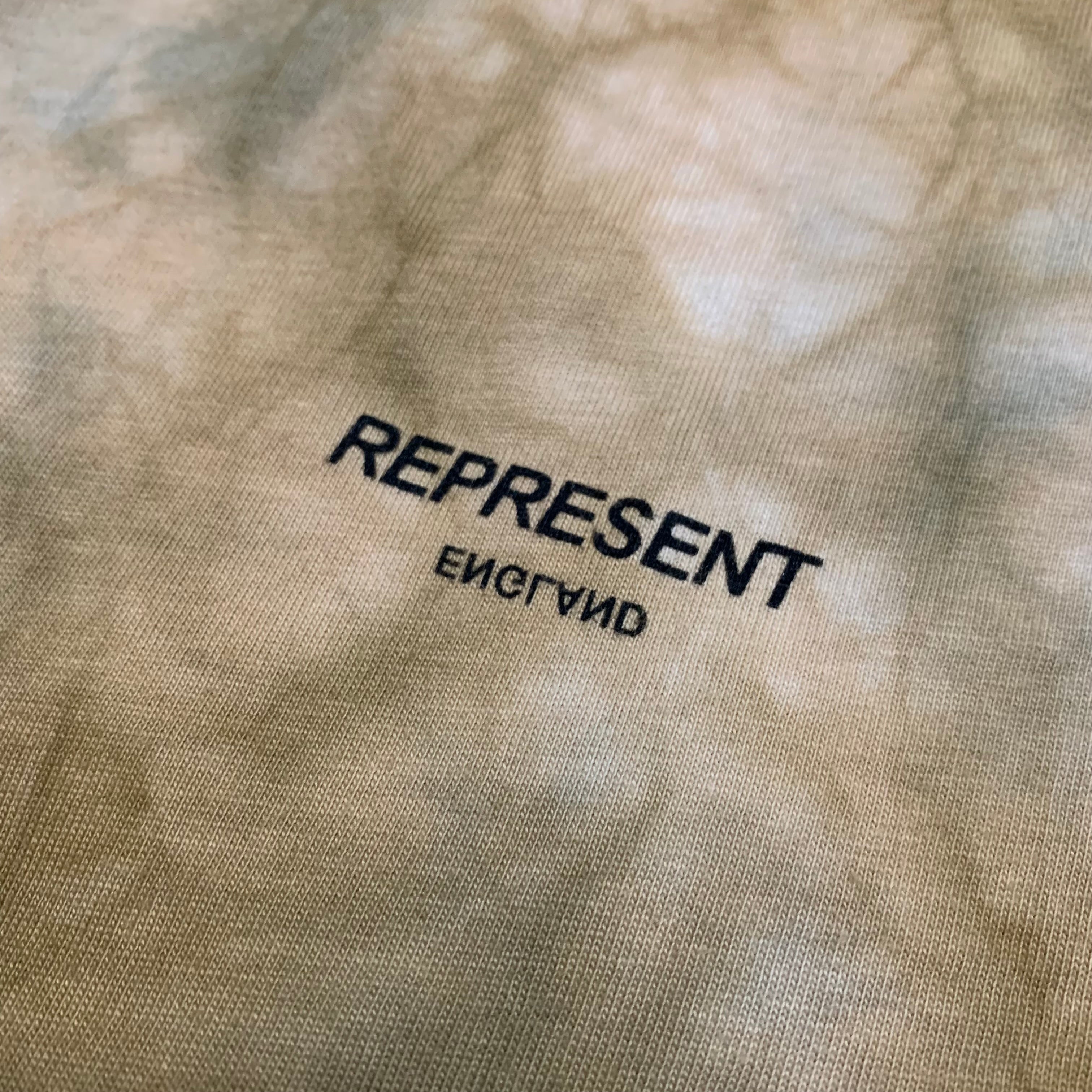 Represent Large Tie Dye White & Gold Tee