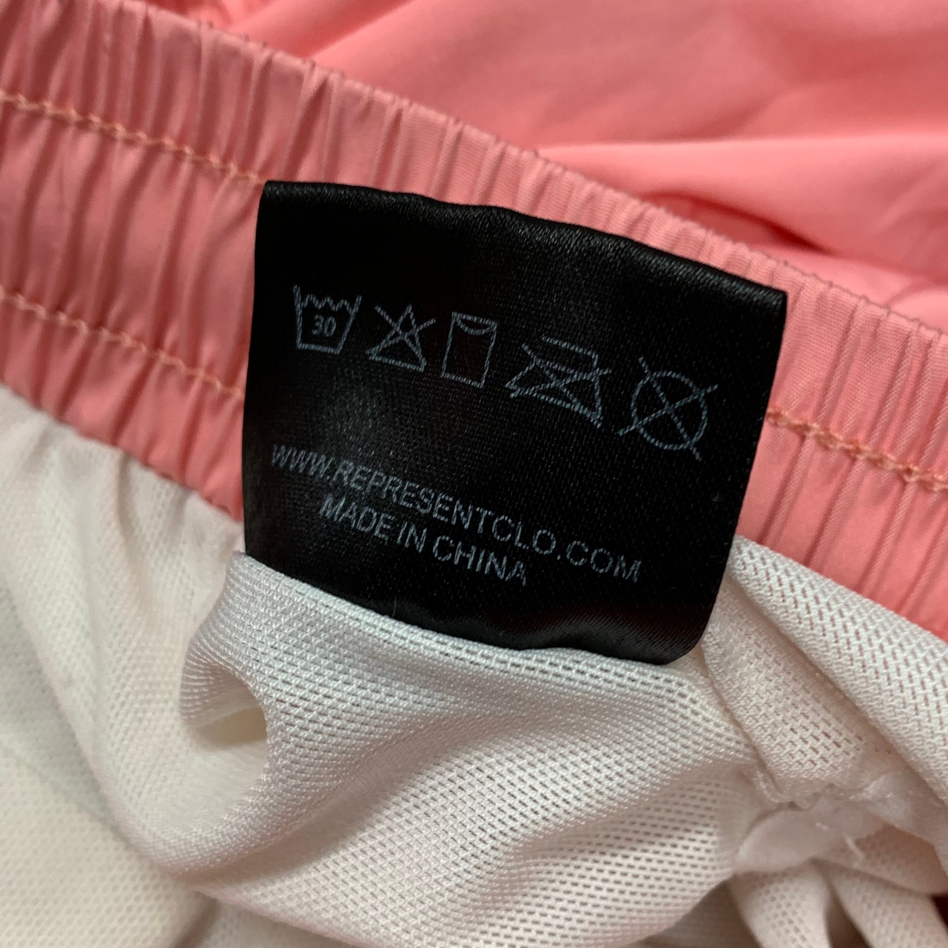 Represent XS Swim Shorts Pink REP Logo Bottoms