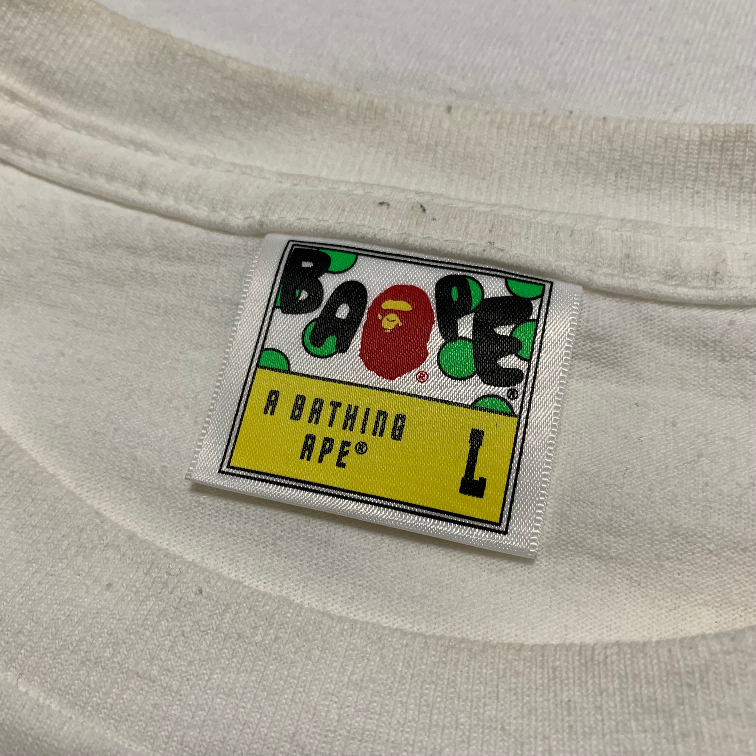 Bape Large By Bathing Ape Multi Logo White Tee