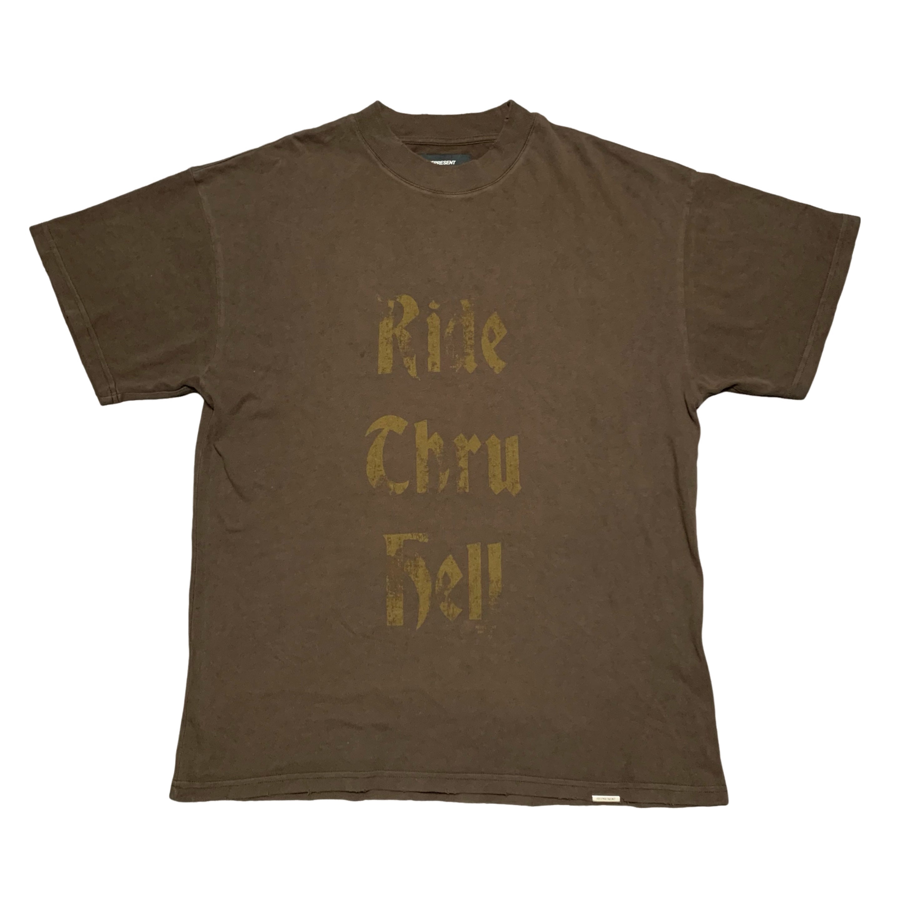 Represent Small Motor Spirit Vintage Brown Oversized Tee