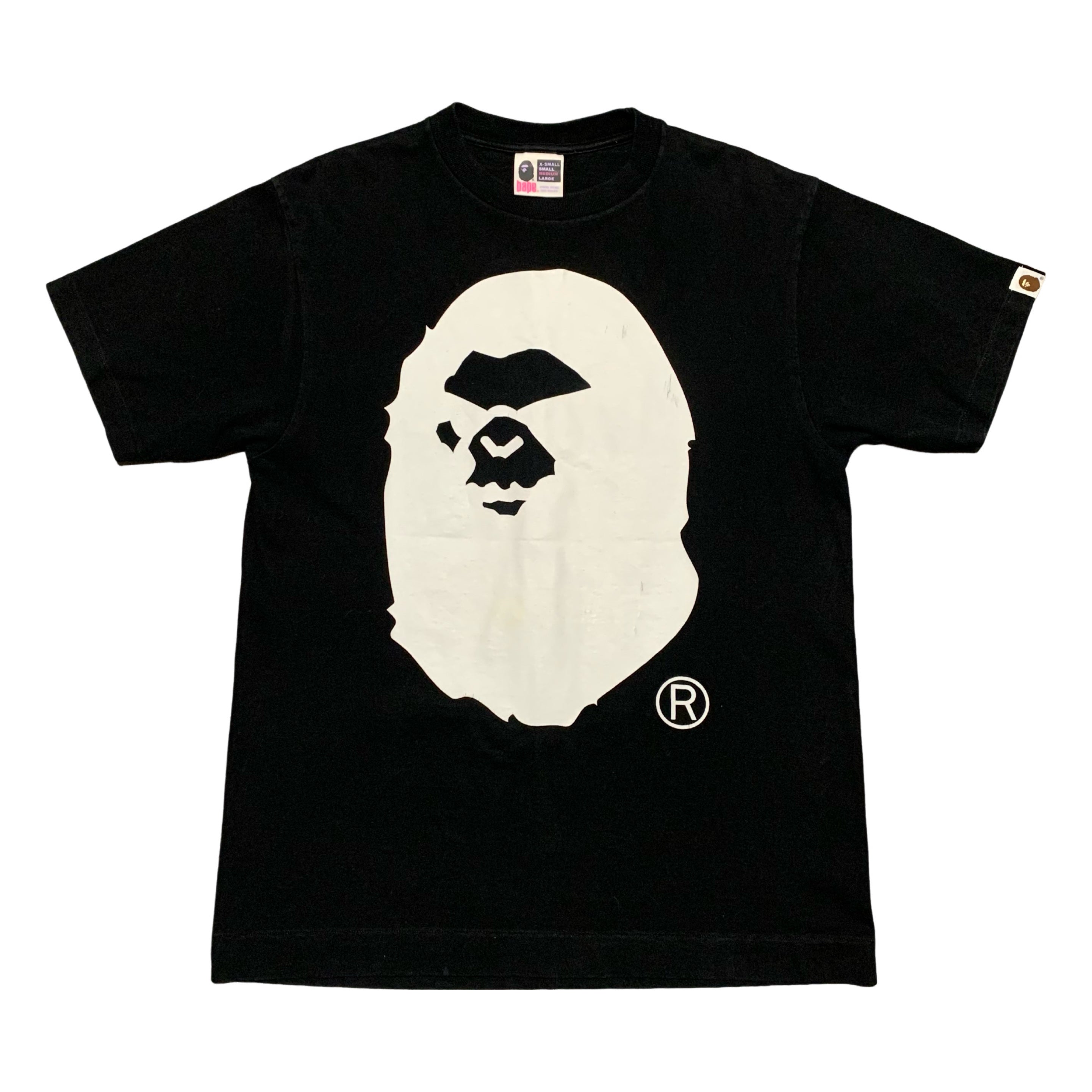 Bape Medium Big Mad Face Ape Head Black Tee A Bathing Ape 2006
