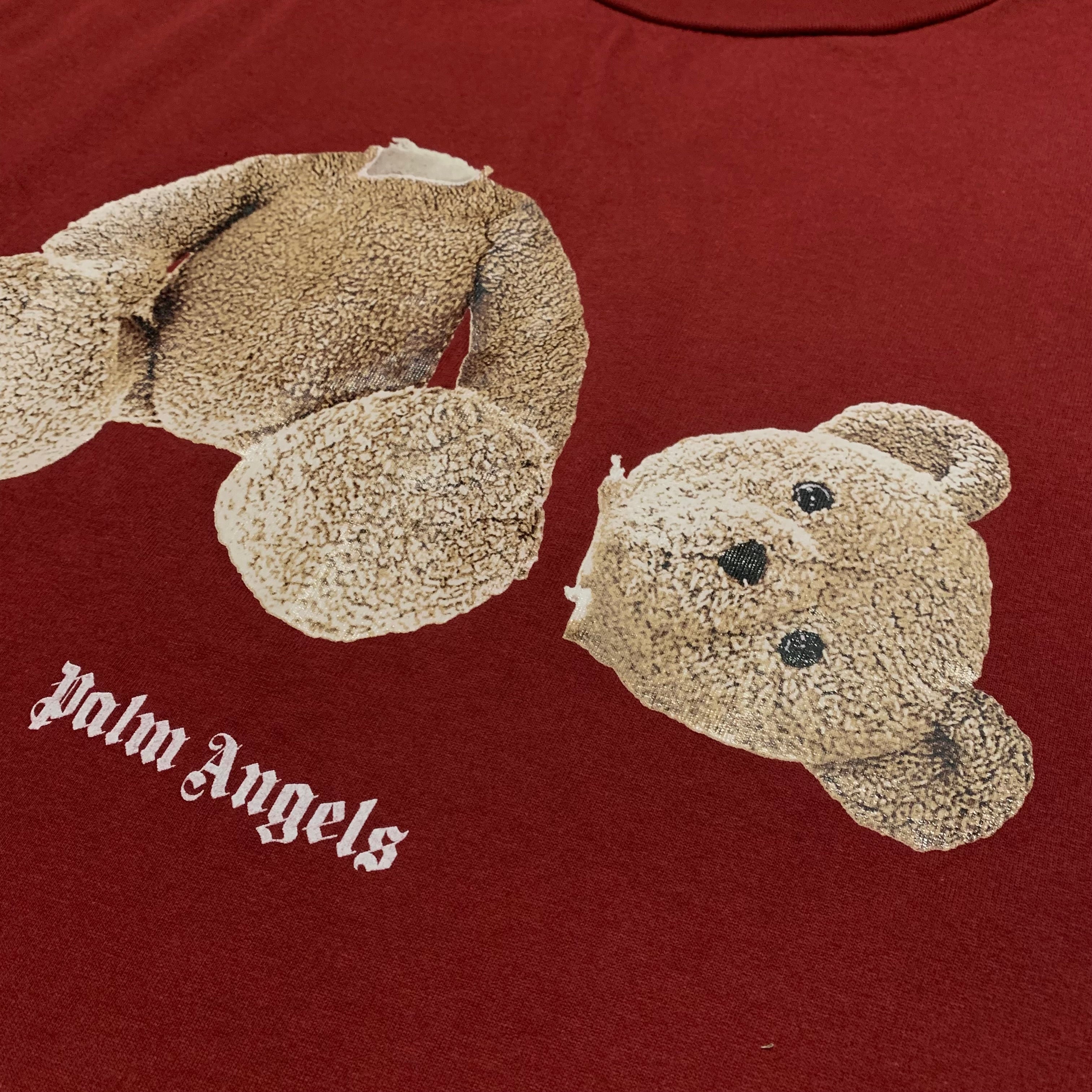 Palm Angels XL Bear Classic Burgundy Tee