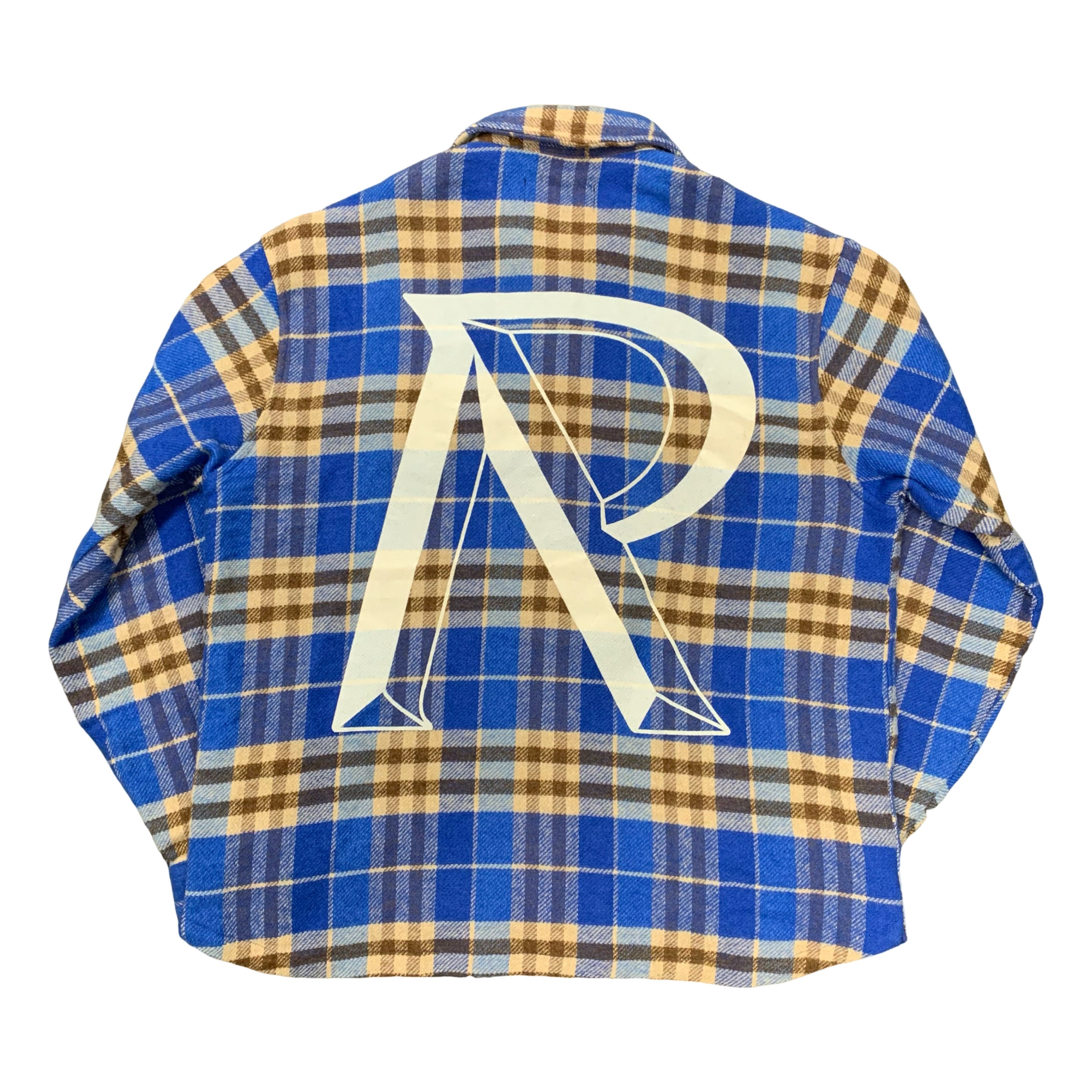 Represent Medium Flannel Shirt Initial Blue Check Shirt Top