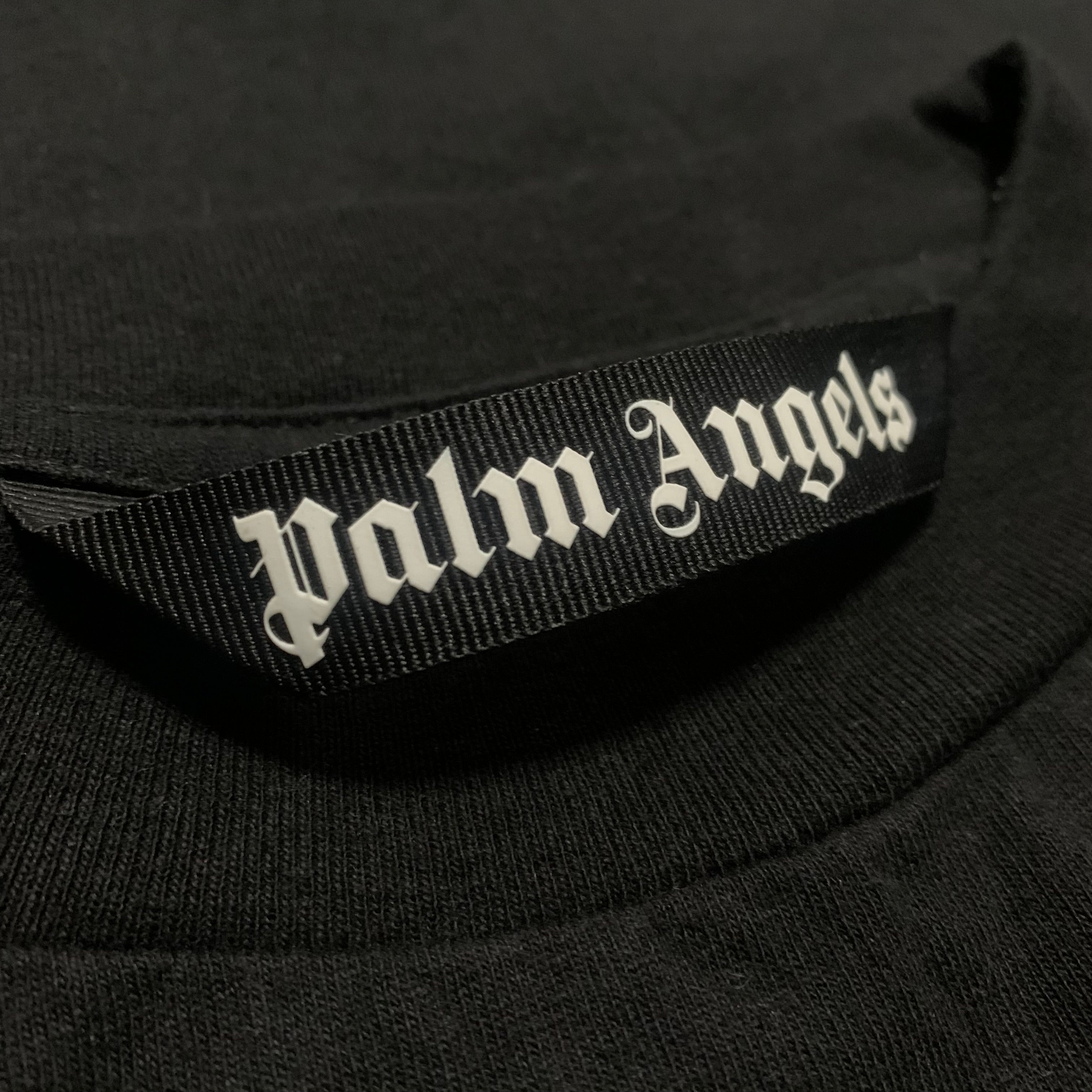 Palm Angels Large Rockstar Print Black Tee