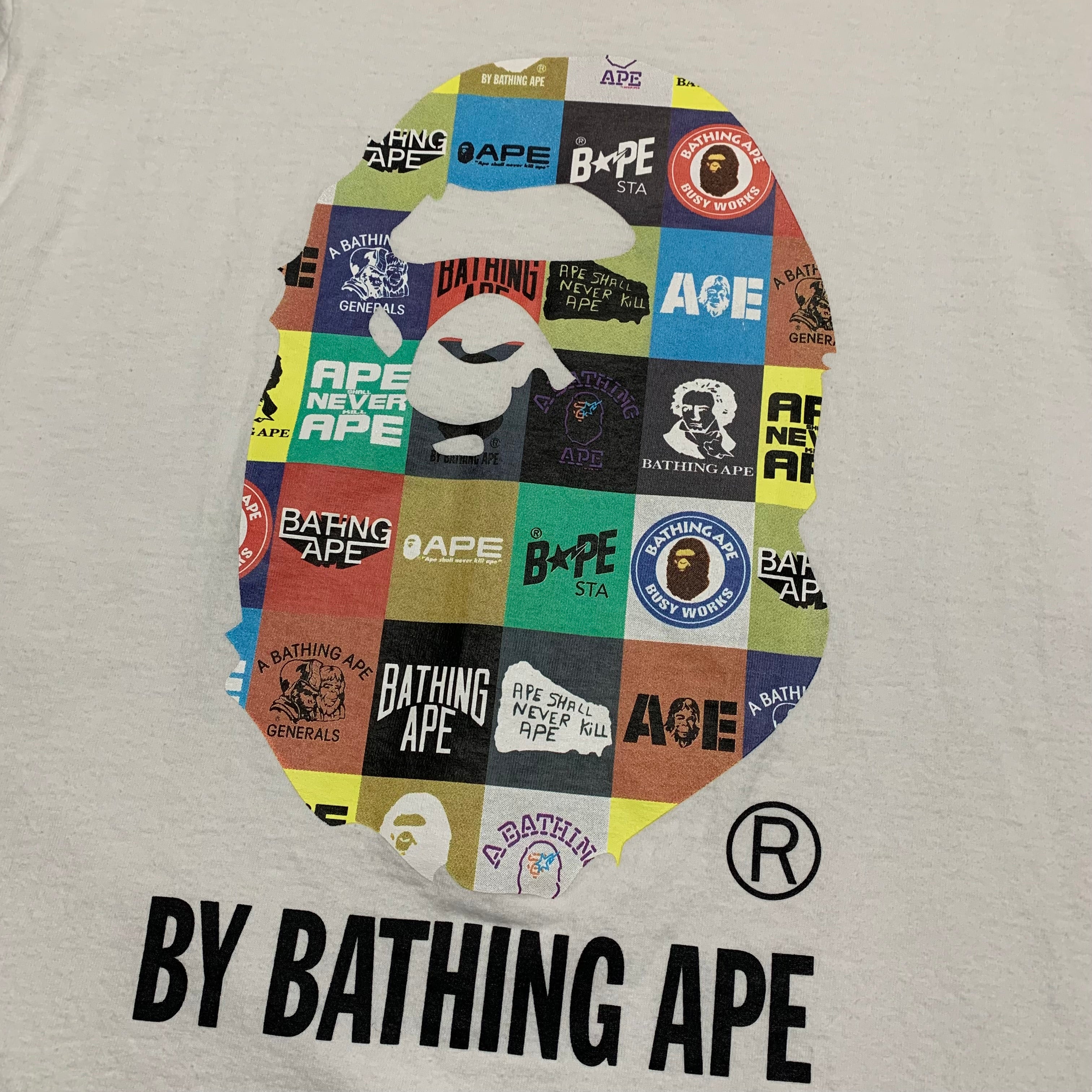 Bape Large By Bathing Ape Multi Logo White Tee